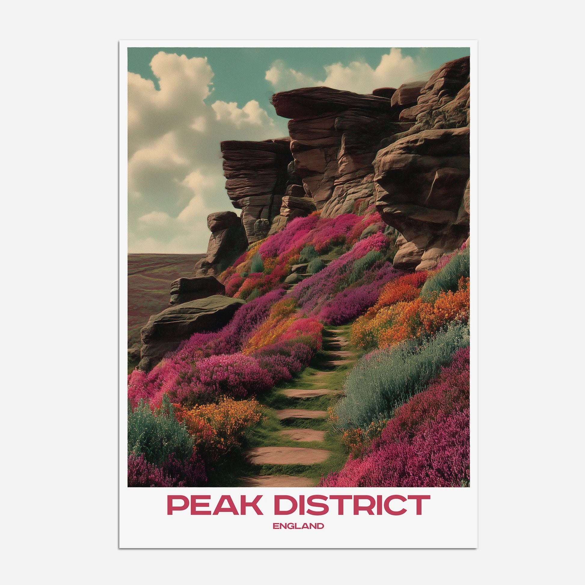 Peak District England Europe Travel Poster - Postered