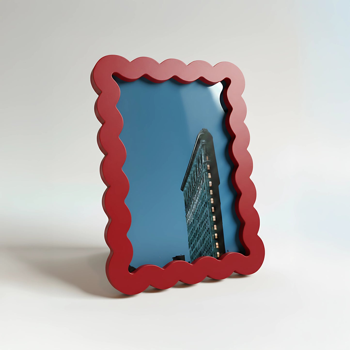 Magnetic Modular Wavey Plastic Frame - Raspberry - 5x7 Inch