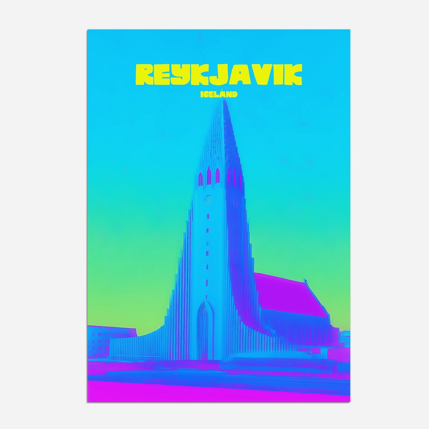 Reykjavik Iceland Hallgrimskirkja Travel Poster - Postered