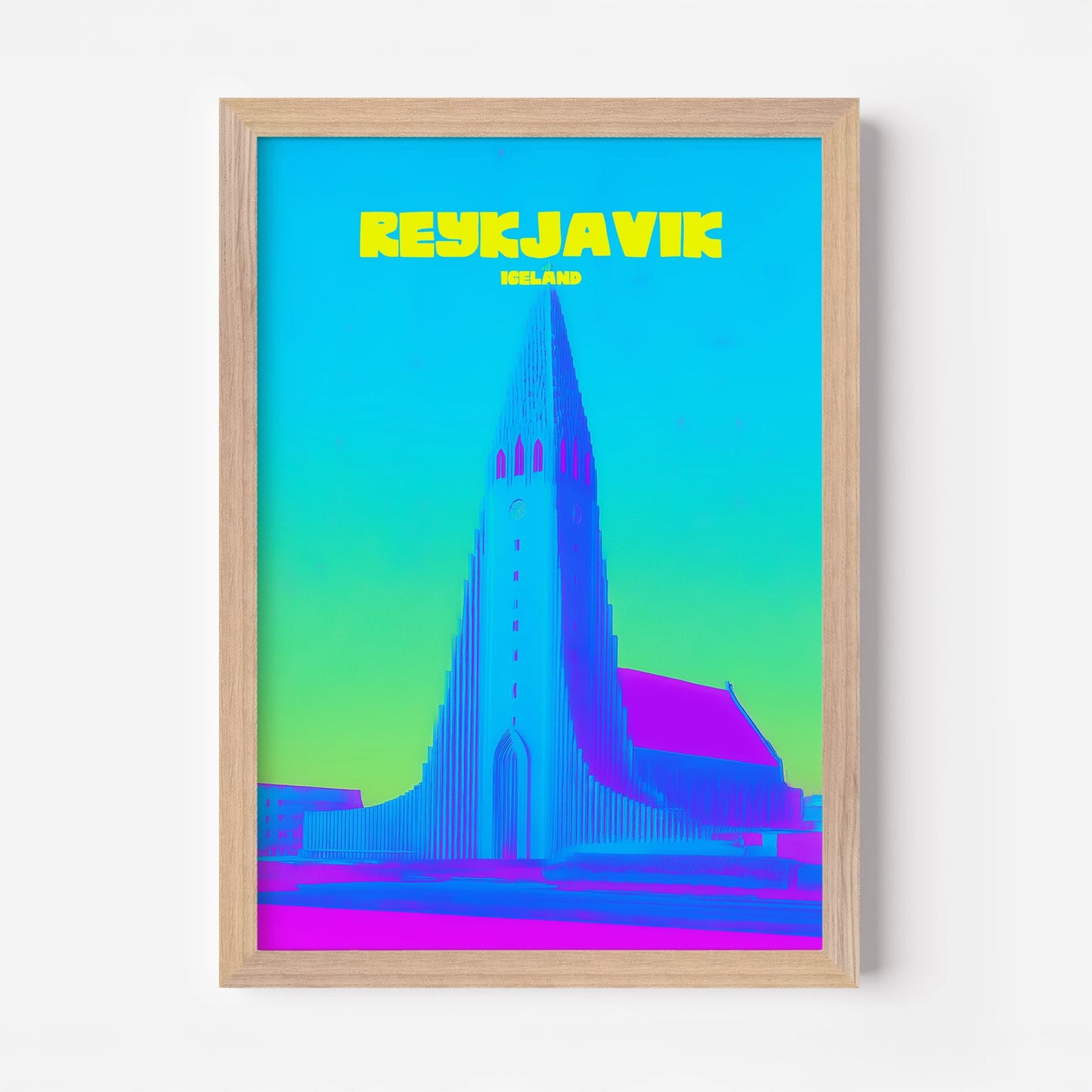 Reykjavik Iceland Hallgrimskirkja Travel Poster - Postered