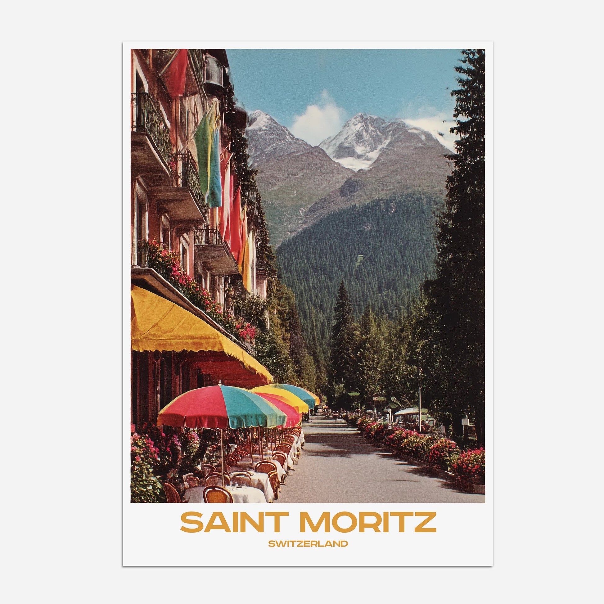 Saint Moritz Switzerland Europe Travel Poster - Postered