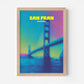 San Francisco California Golden Gate Bridge Travel Poster - Postered