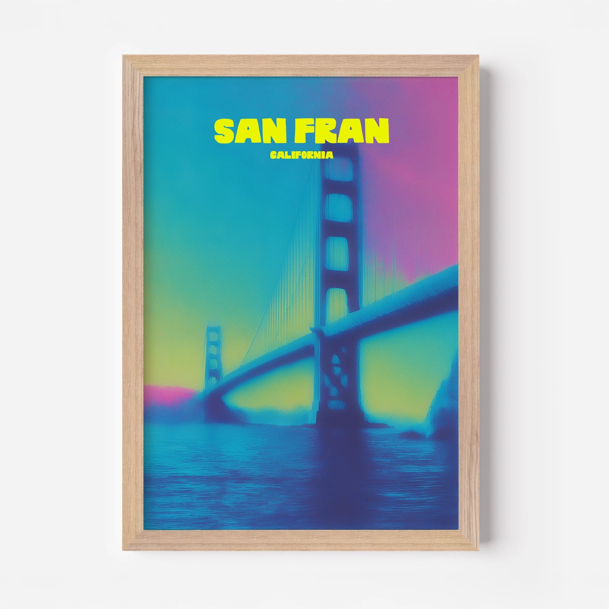 San Francisco California Golden Gate Bridge Travel Poster - Postered
