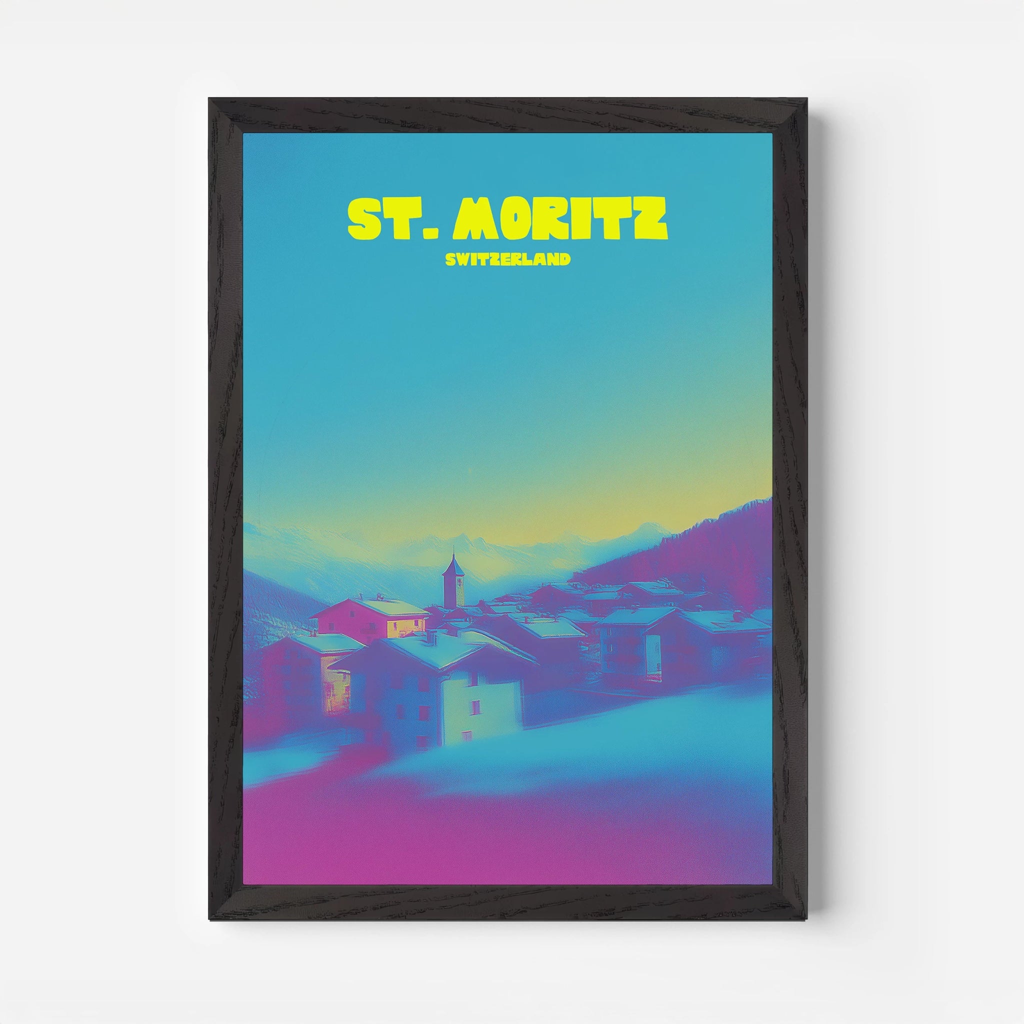 St. Moritz Switzerland Alpine Travel Poster - Postered