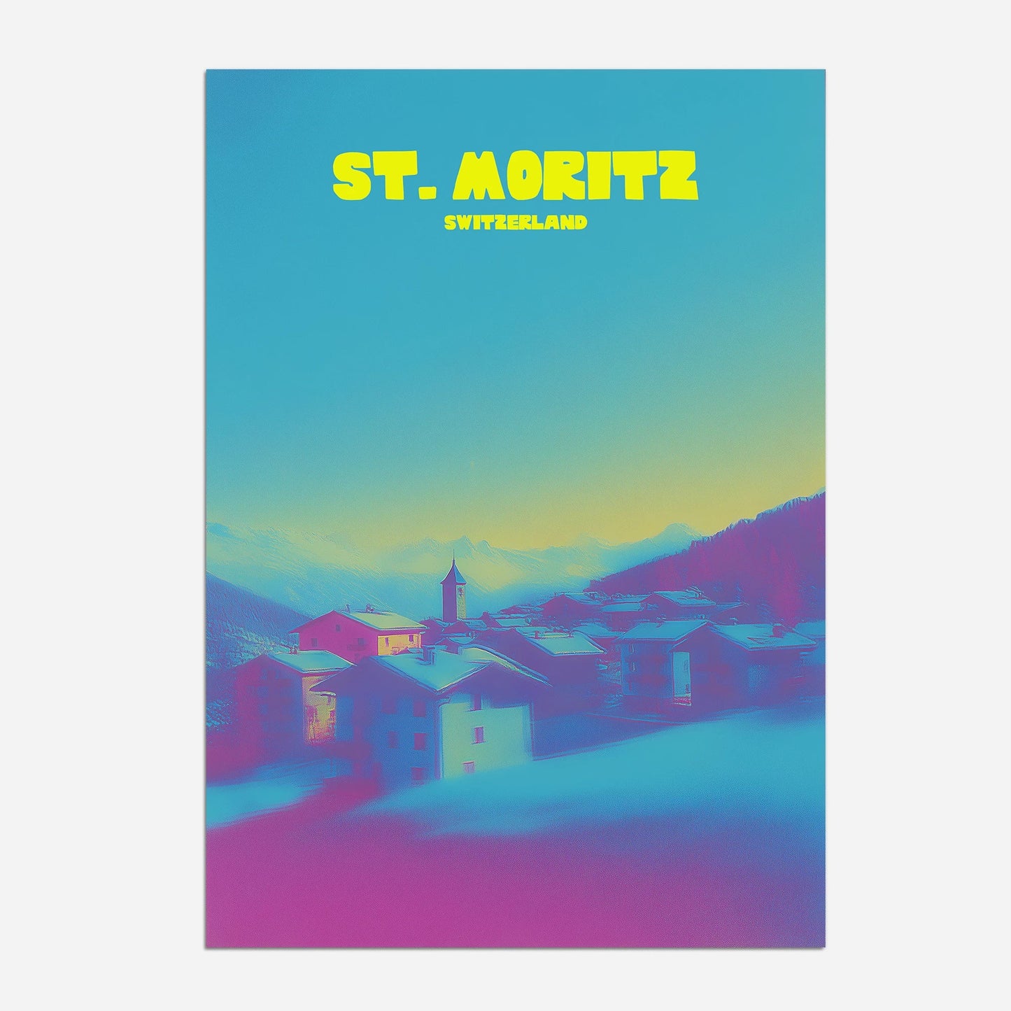 St. Moritz Switzerland Alpine Travel Poster - Postered
