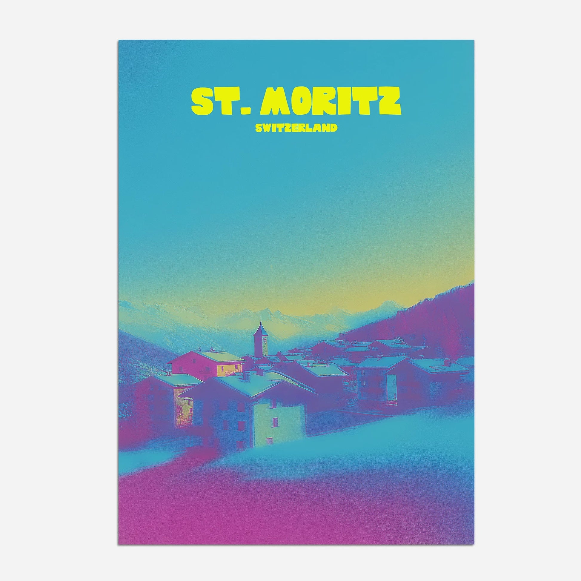 St. Moritz Switzerland Alpine Travel Poster - Postered