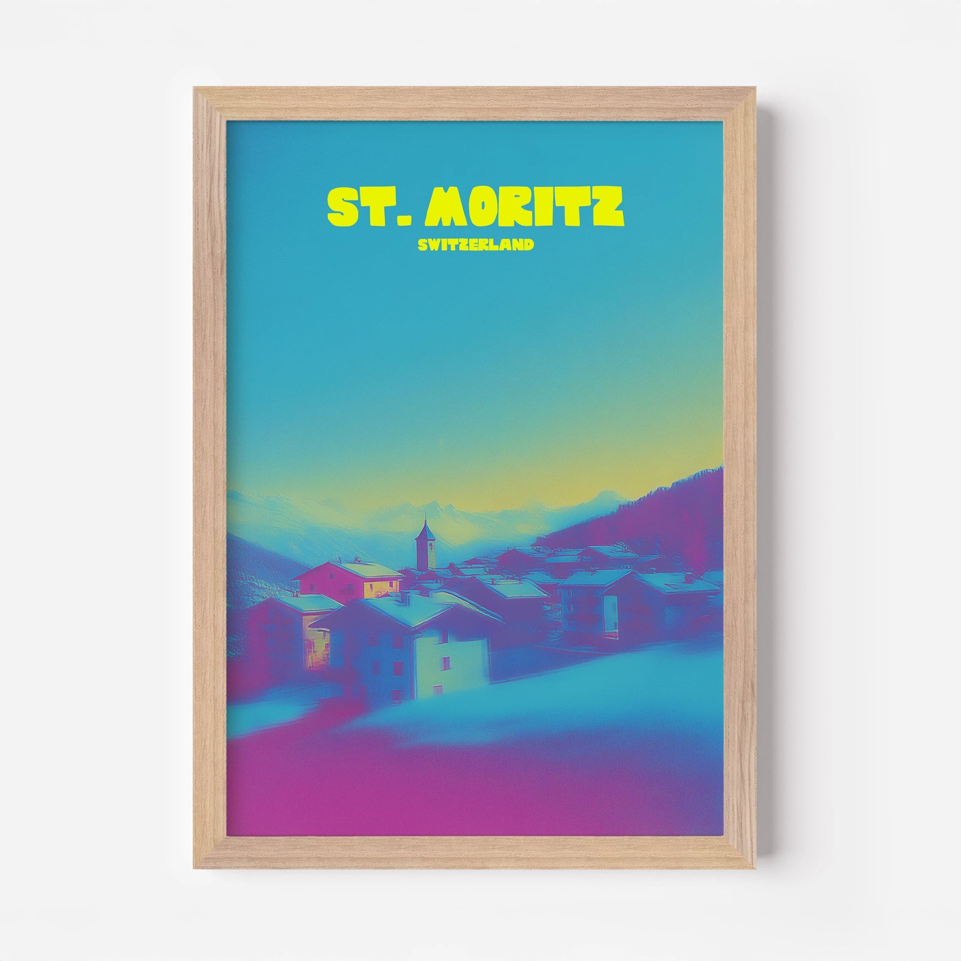 St. Moritz Switzerland Alpine Travel Poster - Postered