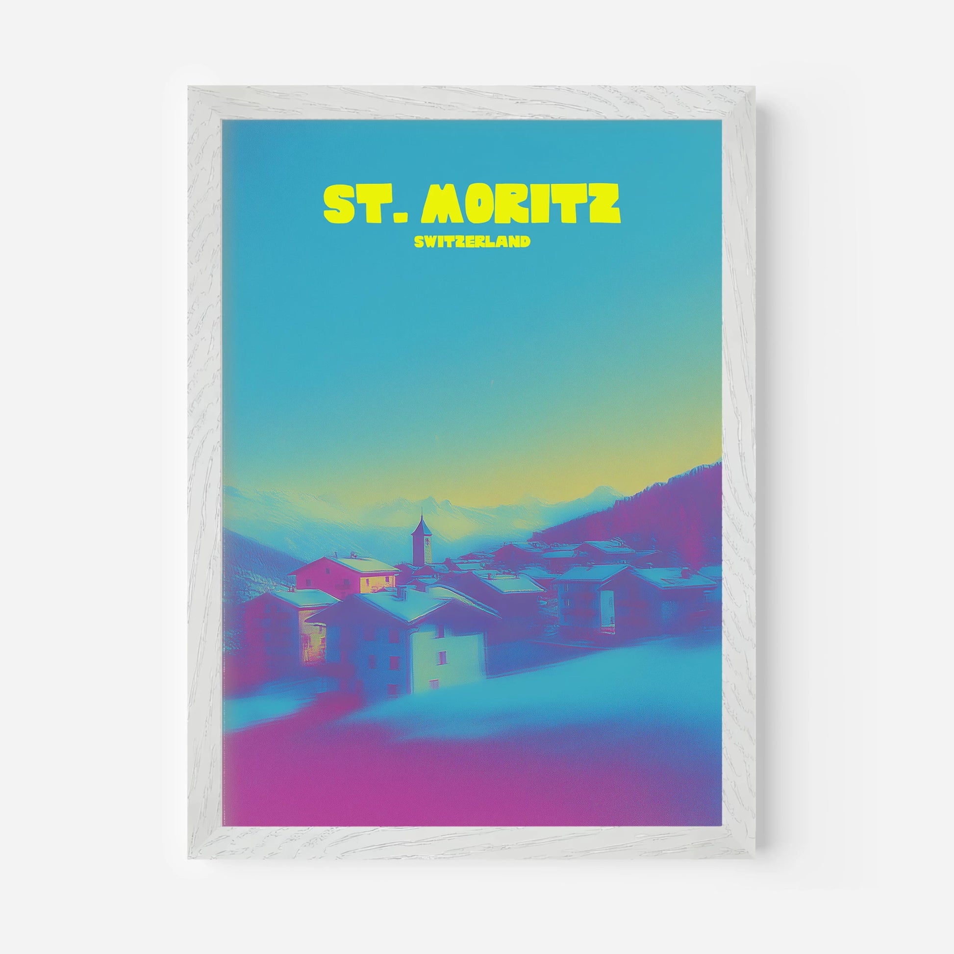 St. Moritz Switzerland Alpine Travel Poster - Postered