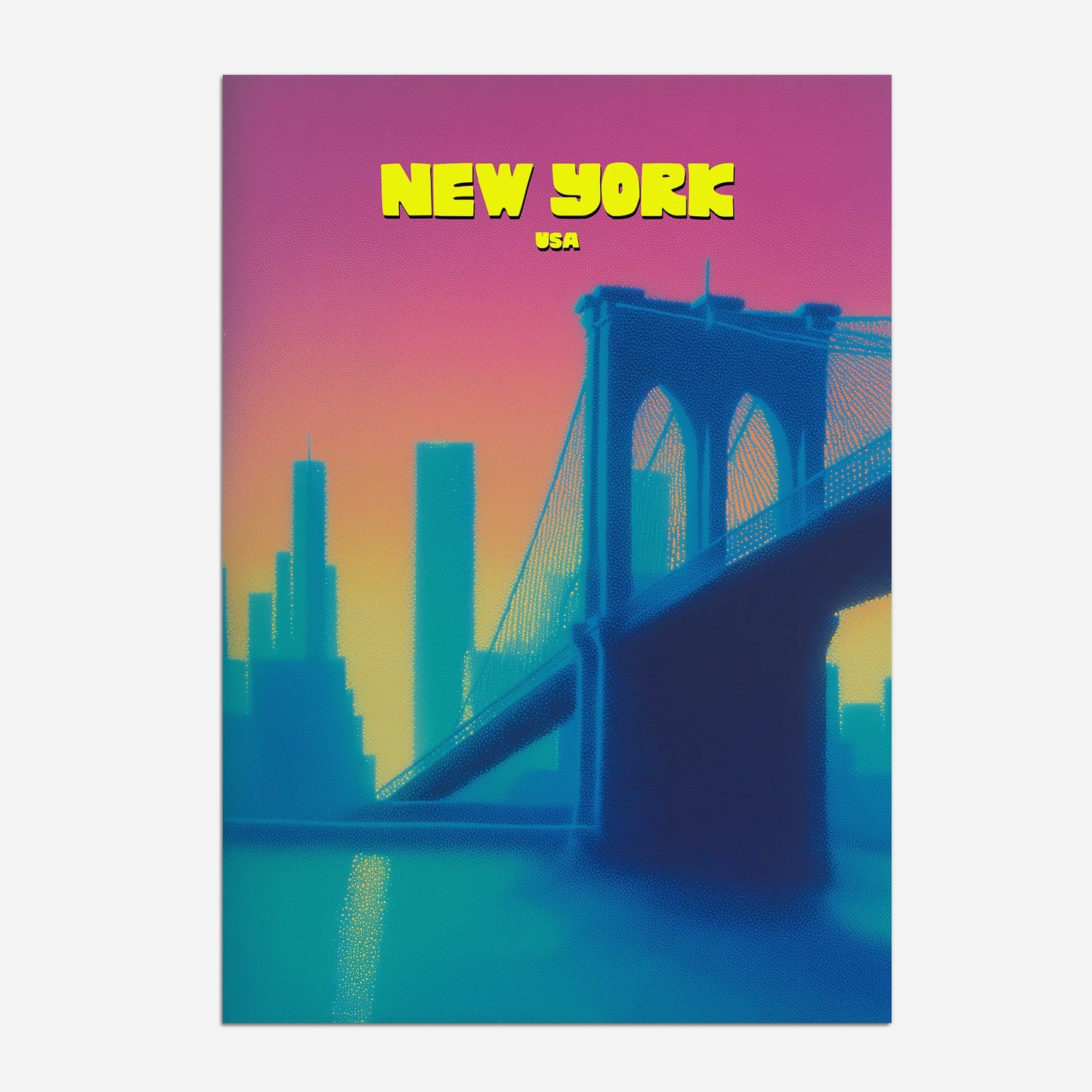 Brooklyn Bridge New York Manhattan America Travel Poster