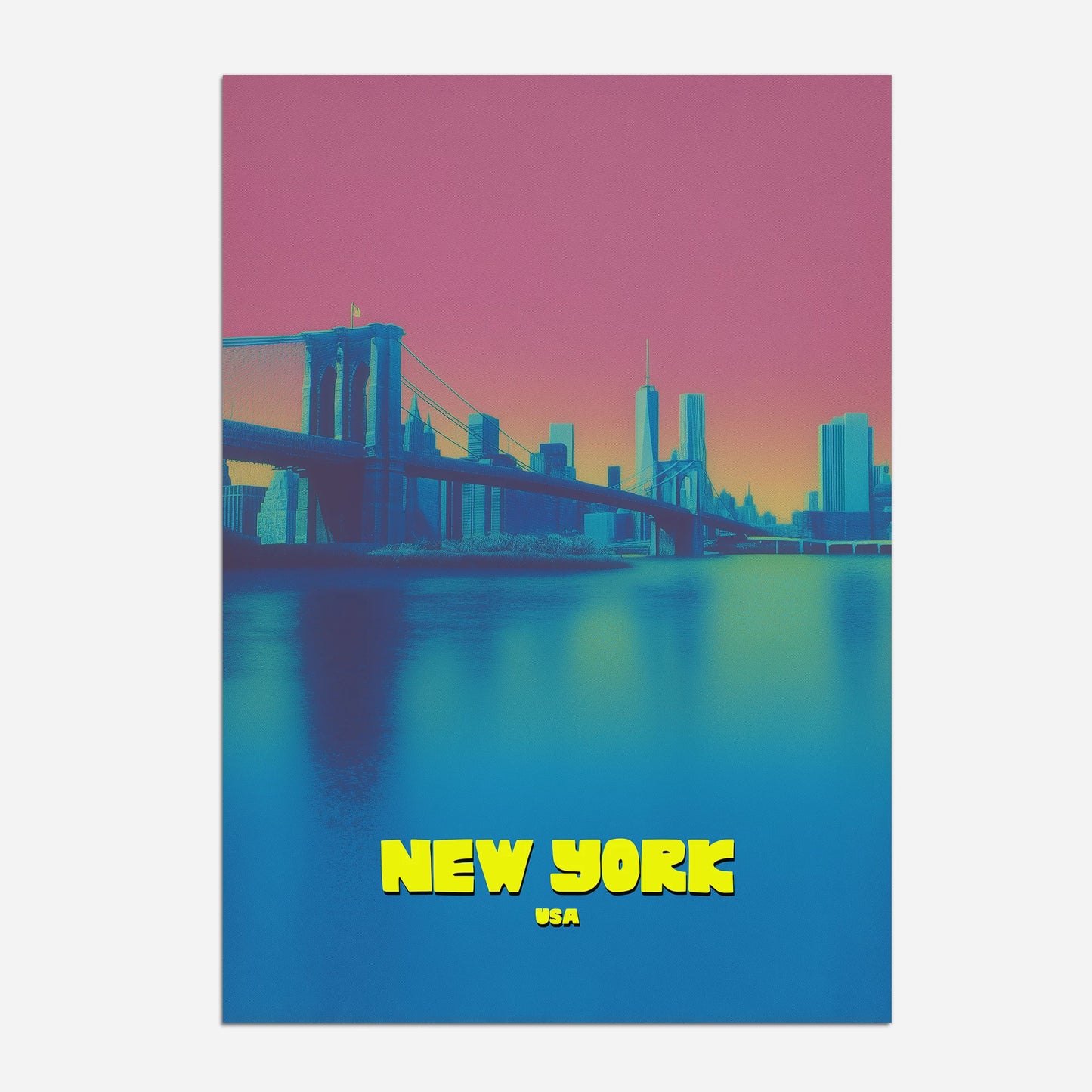 Brooklyn Bridge New York Manhattan America Travel Poster