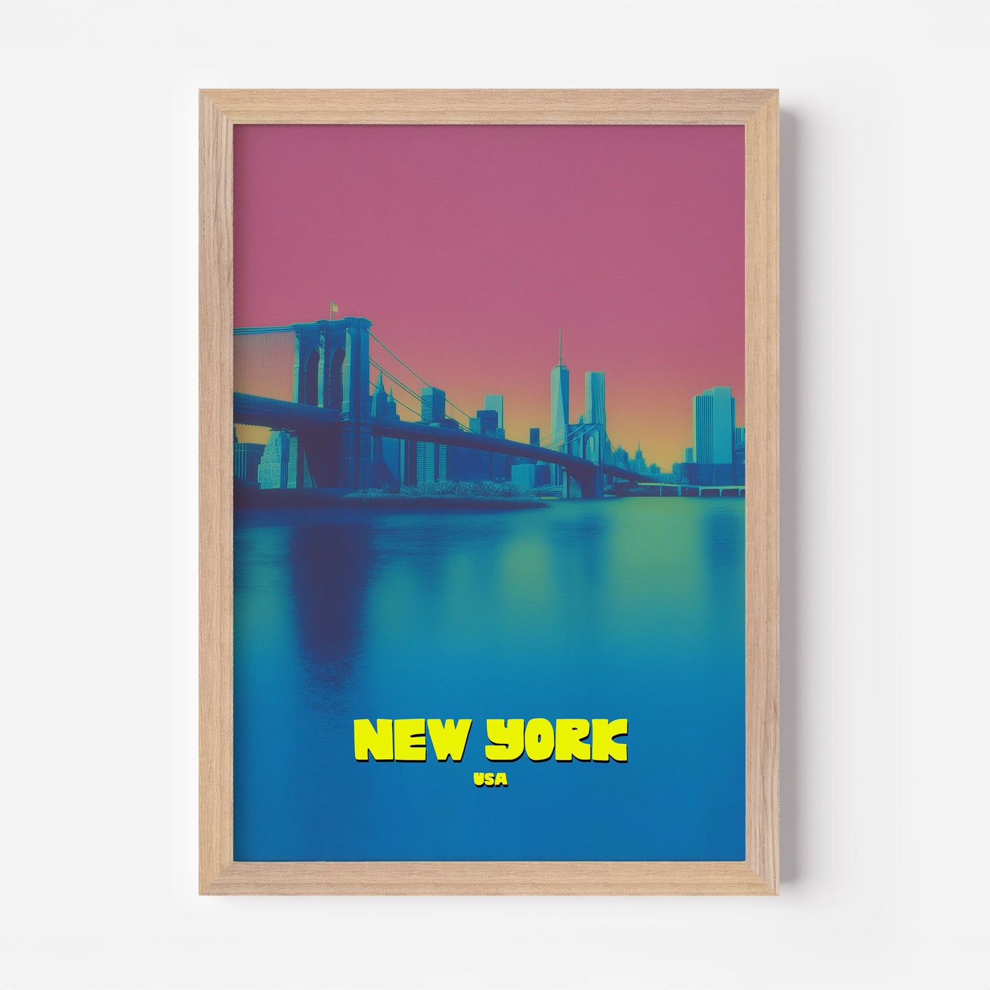 Brooklyn Bridge New York Manhattan America Travel Poster