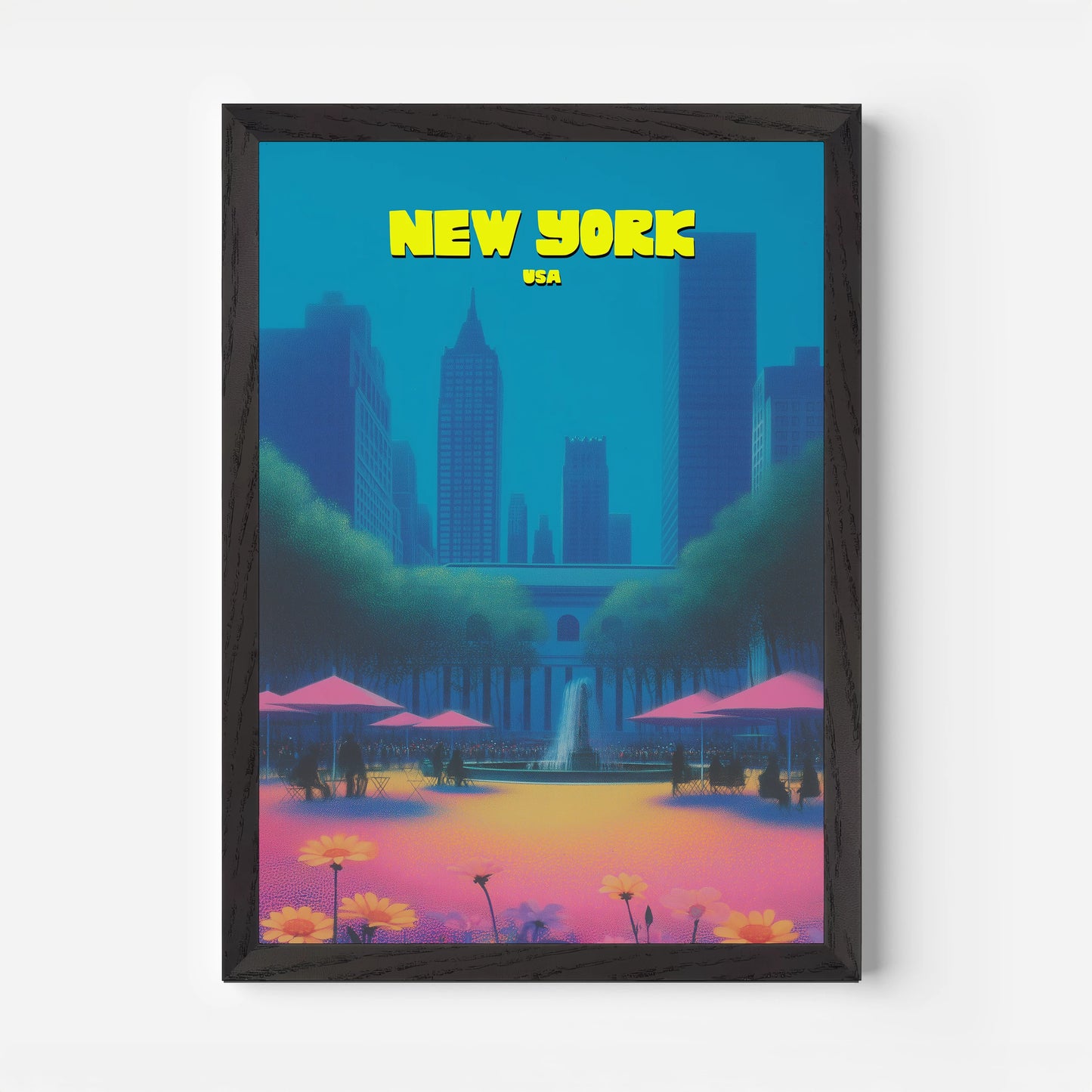 Bryant Park New York Manhattan America Travel Poster