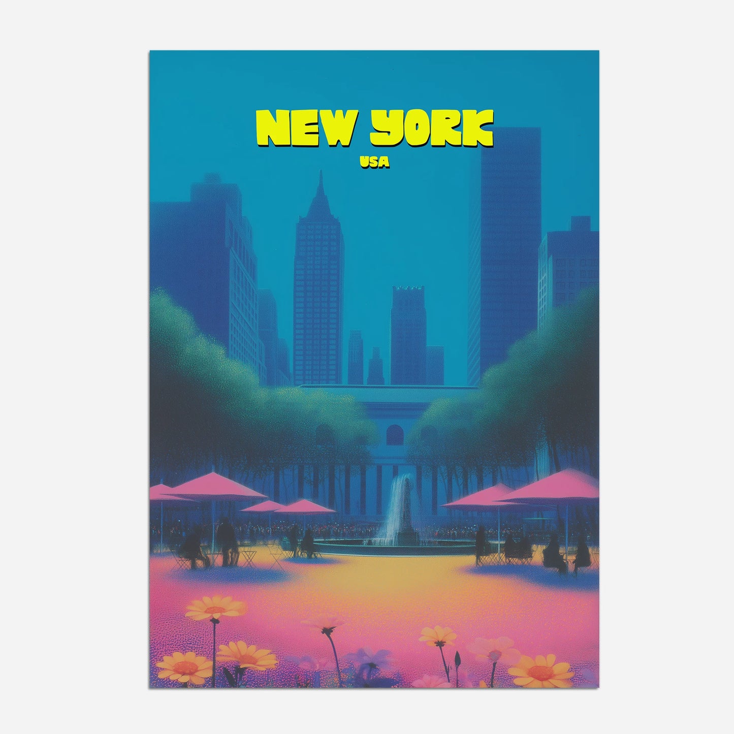 Bryant Park New York Manhattan America Travel Poster