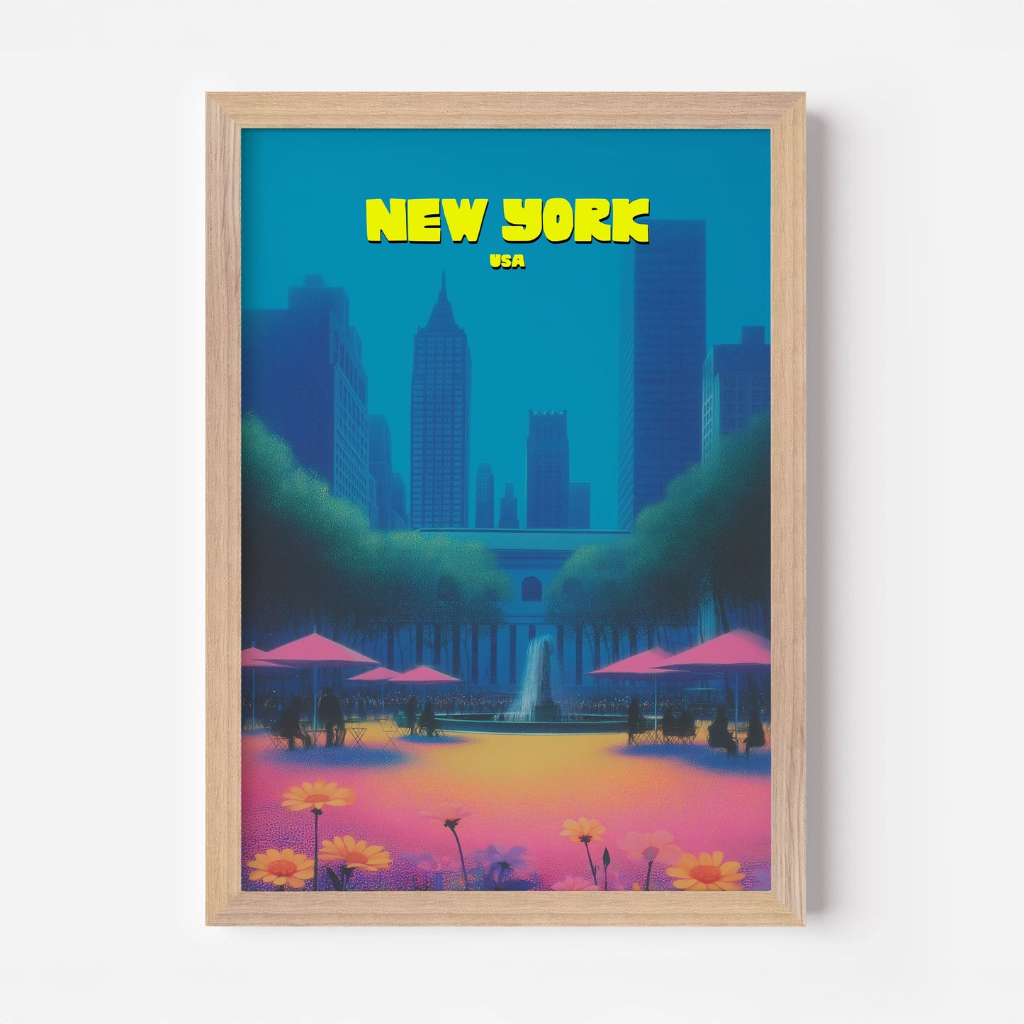 Bryant Park New York Manhattan America Travel Poster