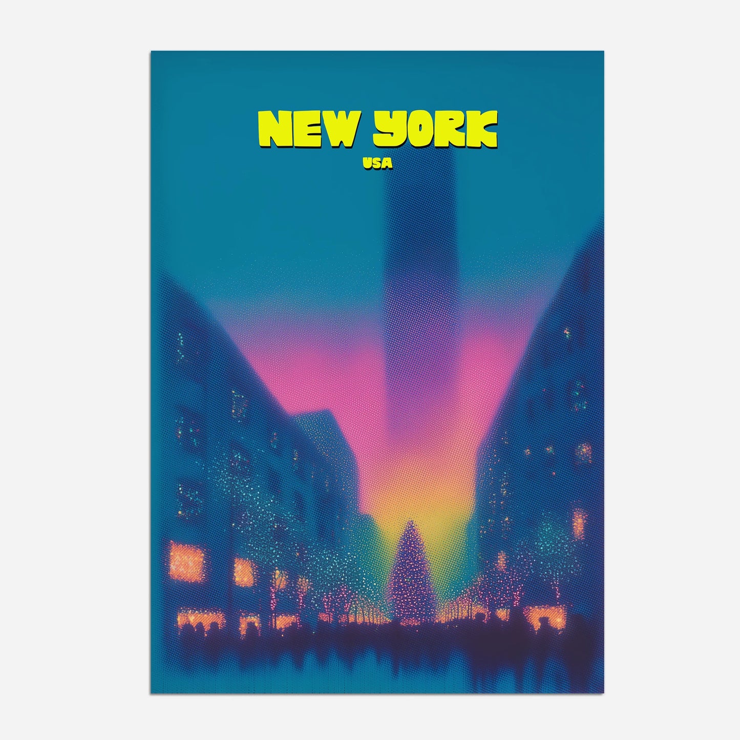 Rockefeller New York Manhattan America Travel Poster