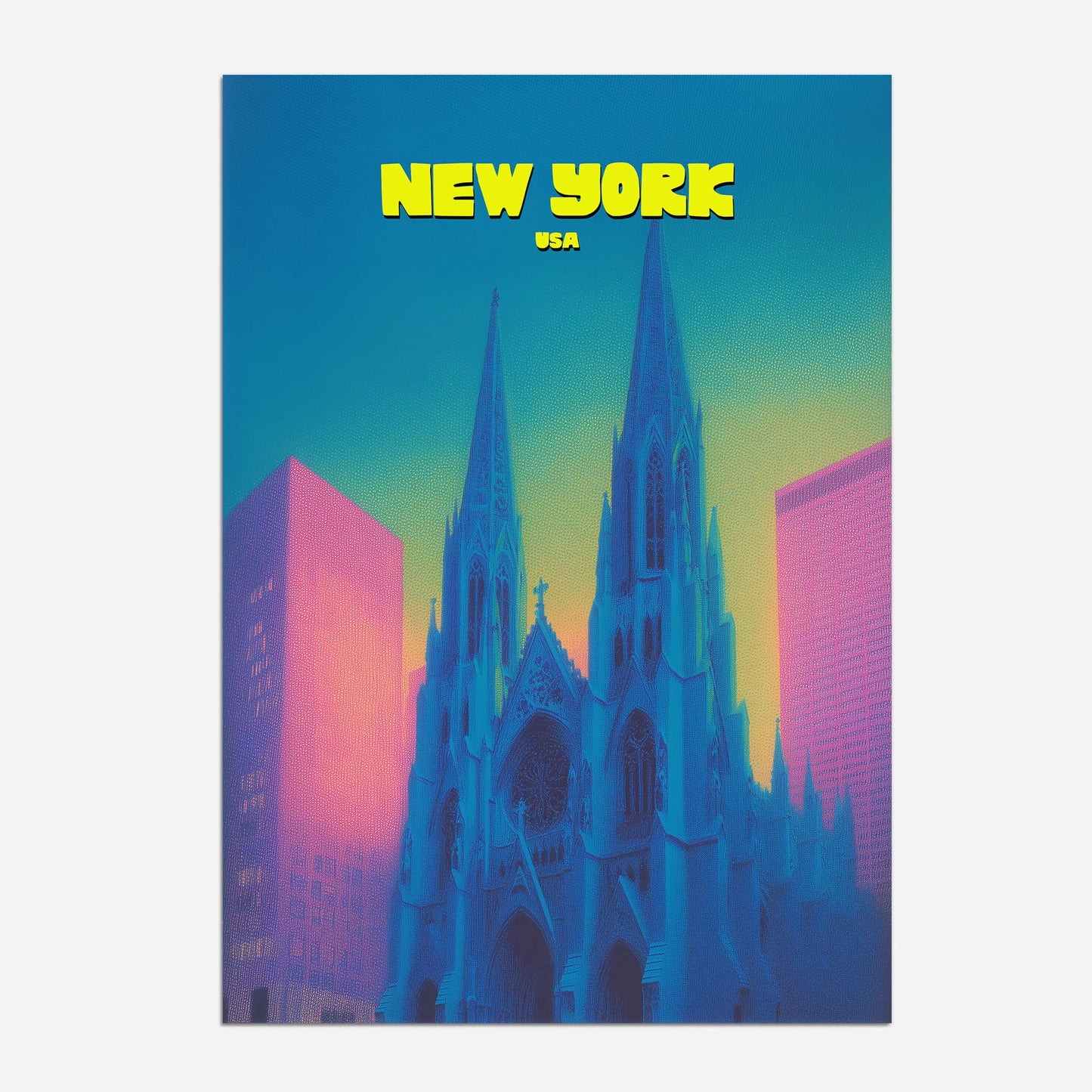 St Patricks Cathedral New York Manhattan America Travel Poster