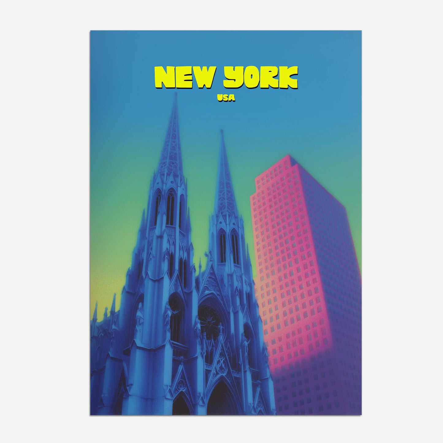 St Patricks Cathedral New York Manhattan America Travel Poster