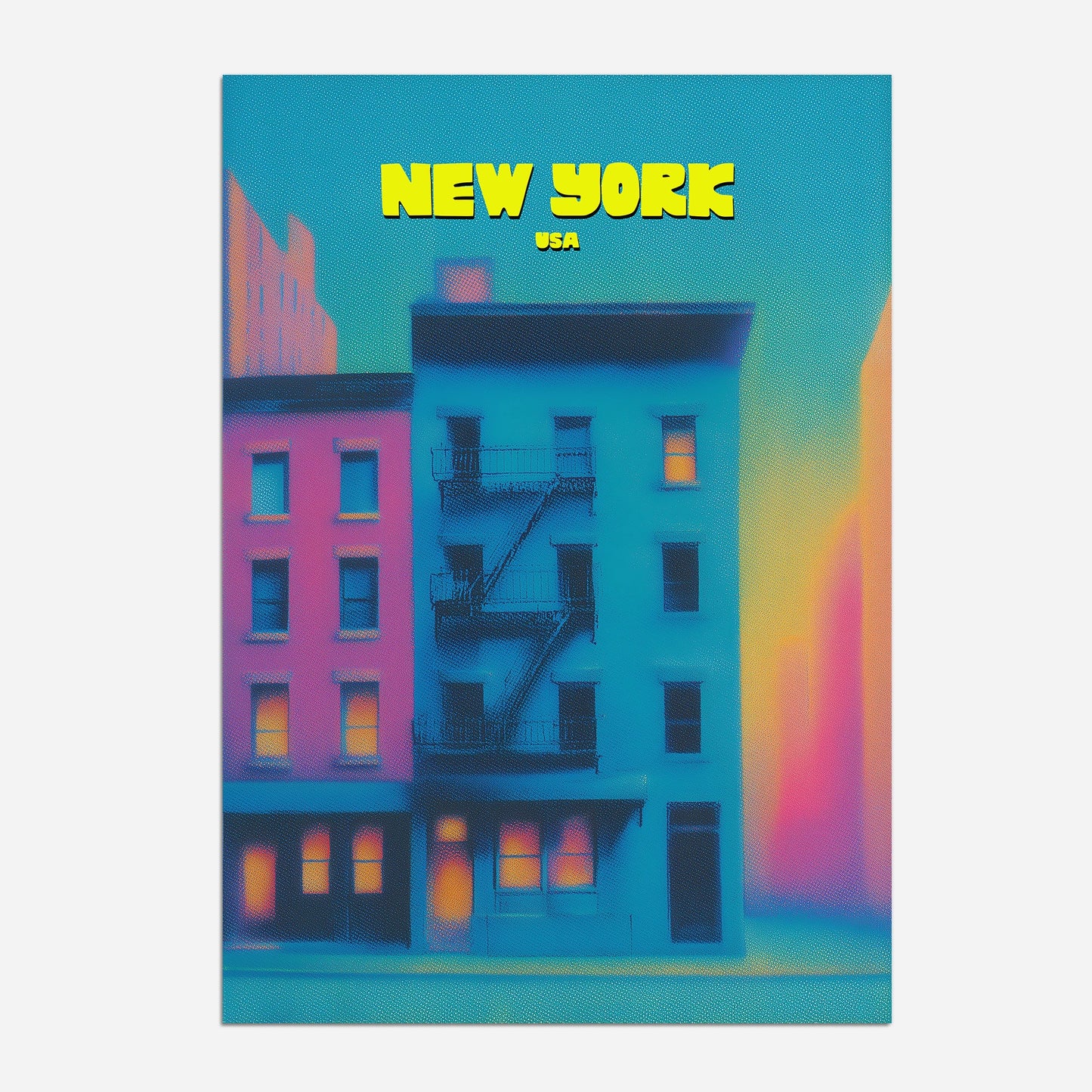 New York Manhattan America Travel Poster