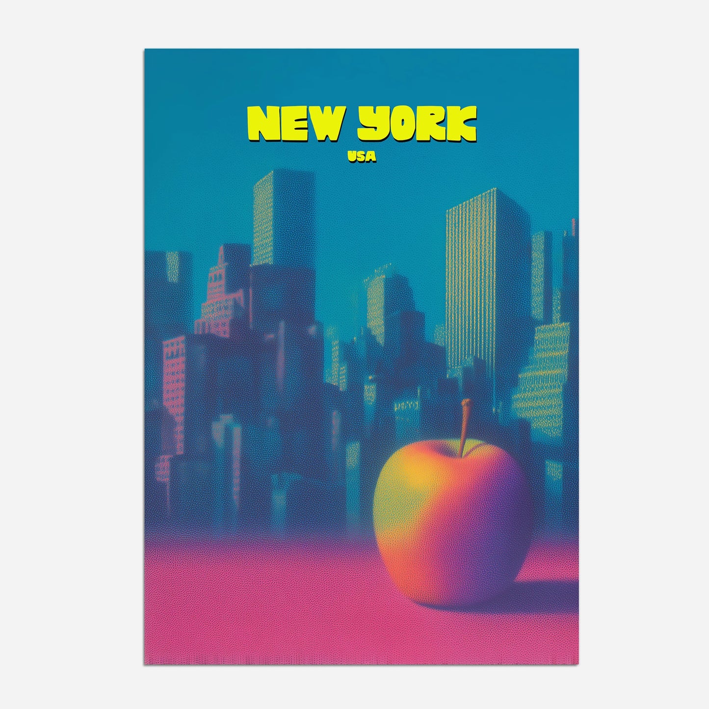 New York Big Apple Manhattan America Travel Poster