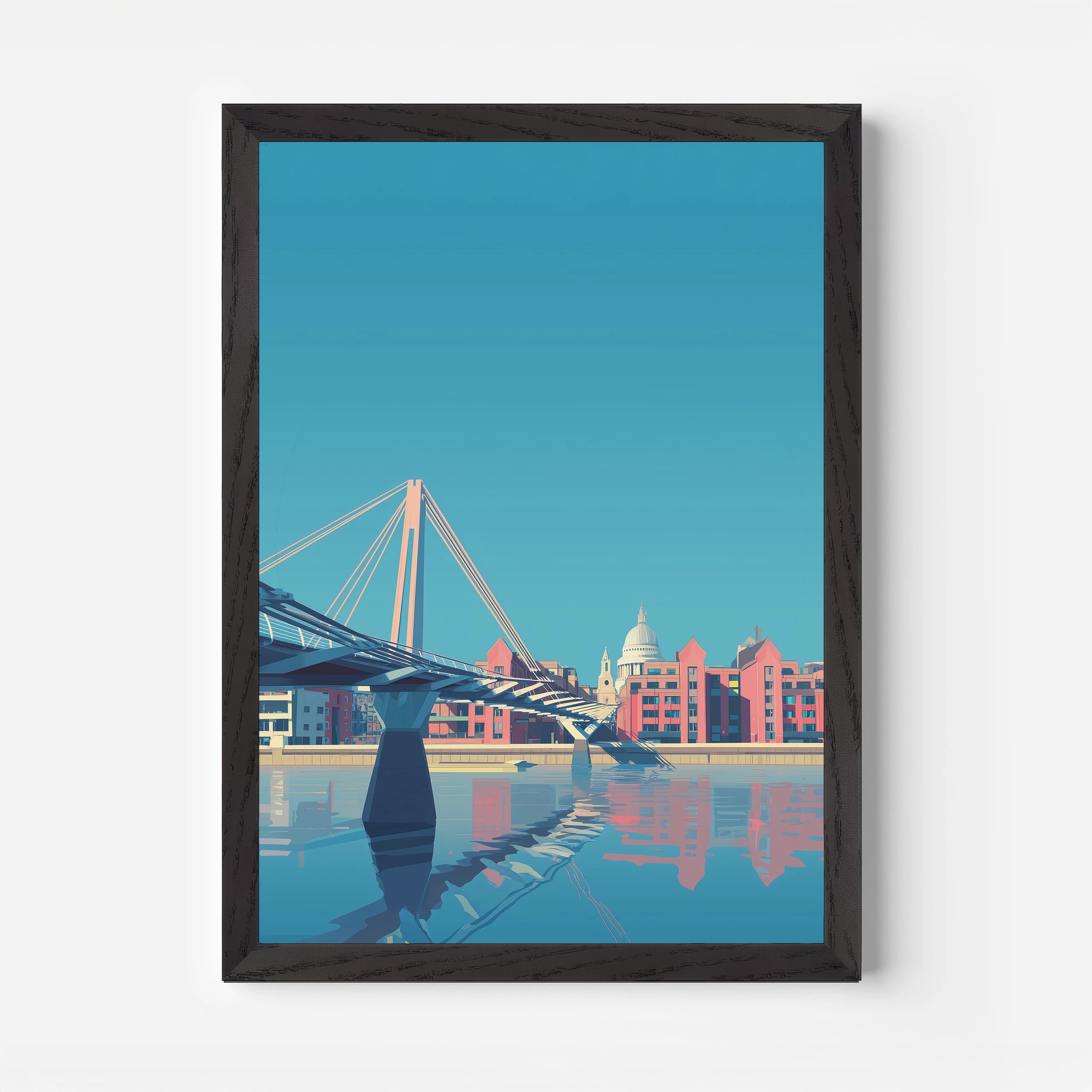 The Millennium Bridge London England Travel Poster
