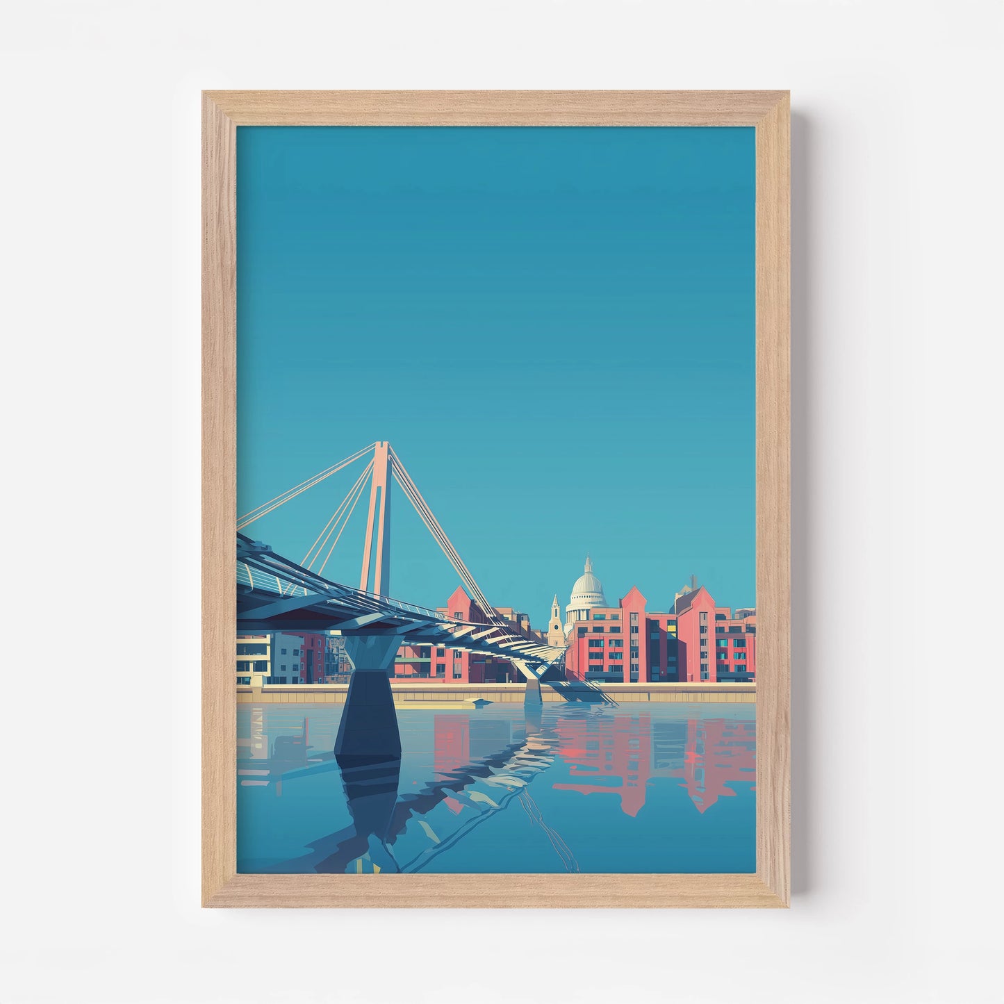 The Millennium Bridge London England Travel Poster