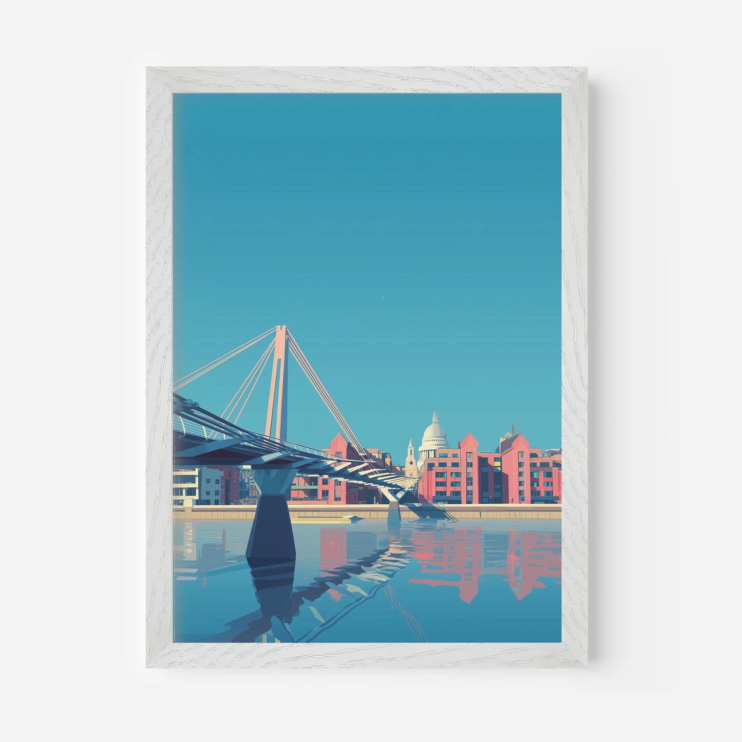 The Millennium Bridge London England Travel Poster
