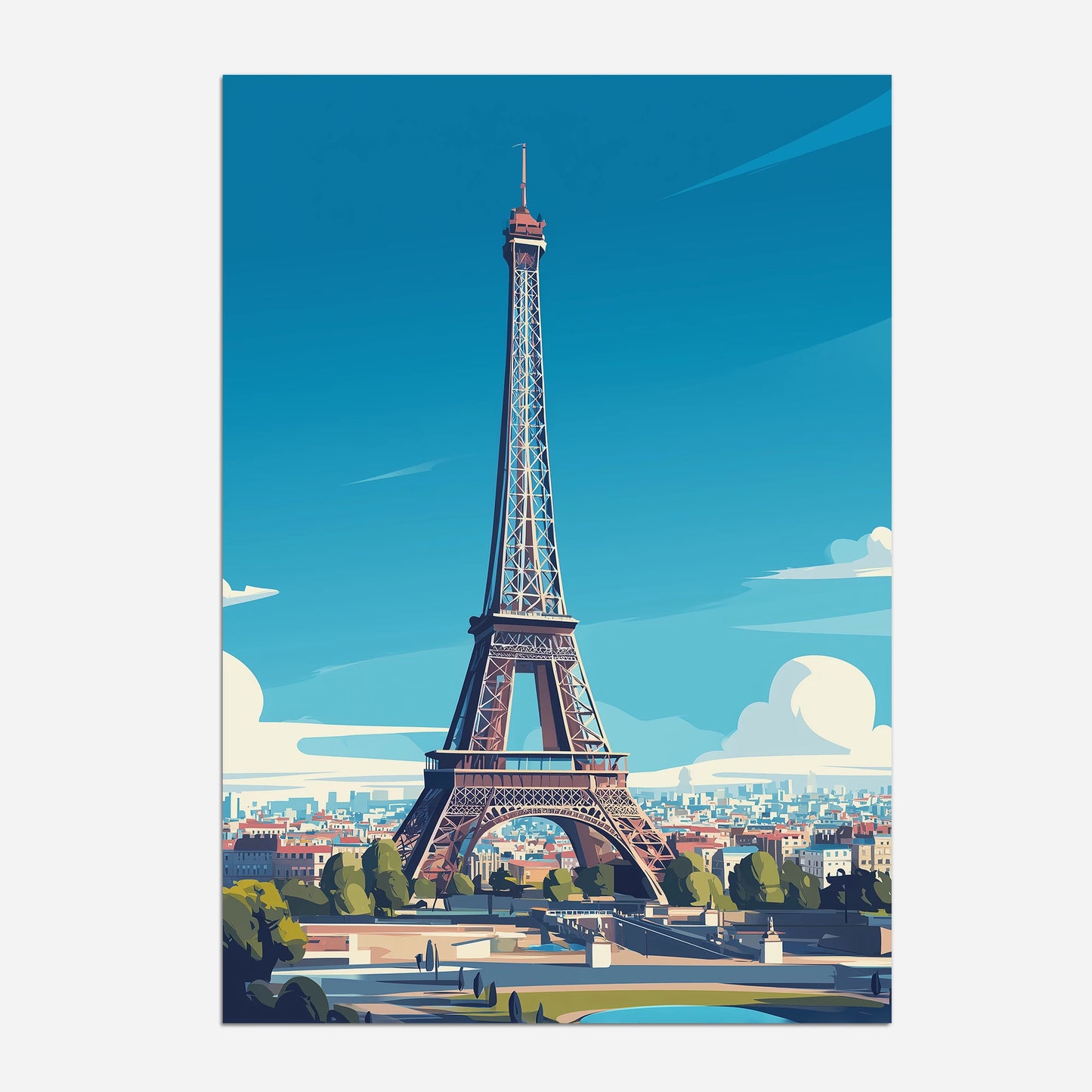 The Eiffel Tower Paris France Europe Travel Poster