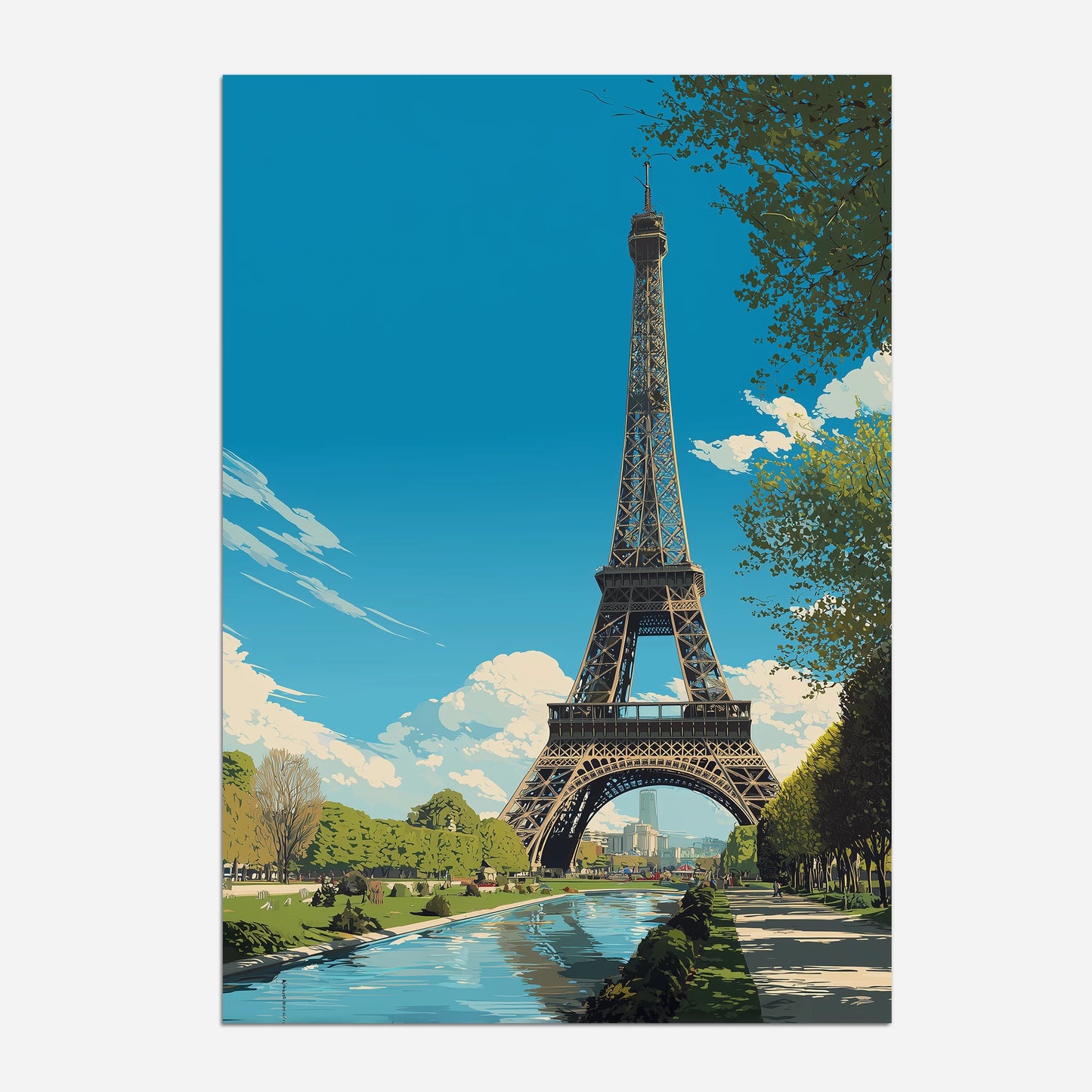 The Eiffel Tower Paris France Europe Travel Poster