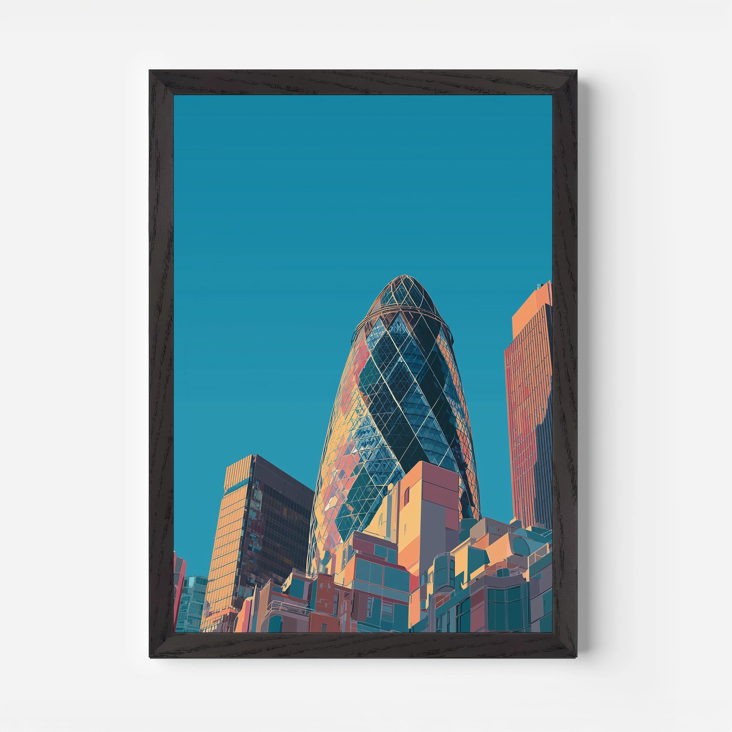 The Gherkin London England Travel Poster
