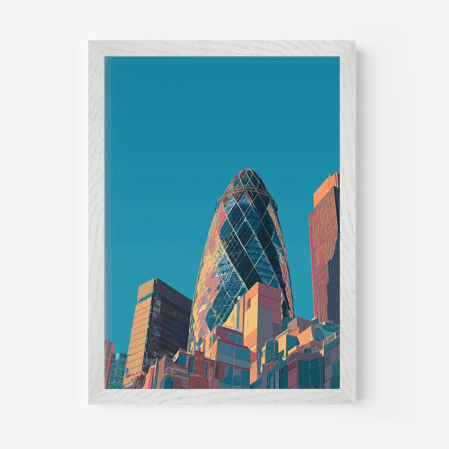 The Gherkin London England Travel Poster