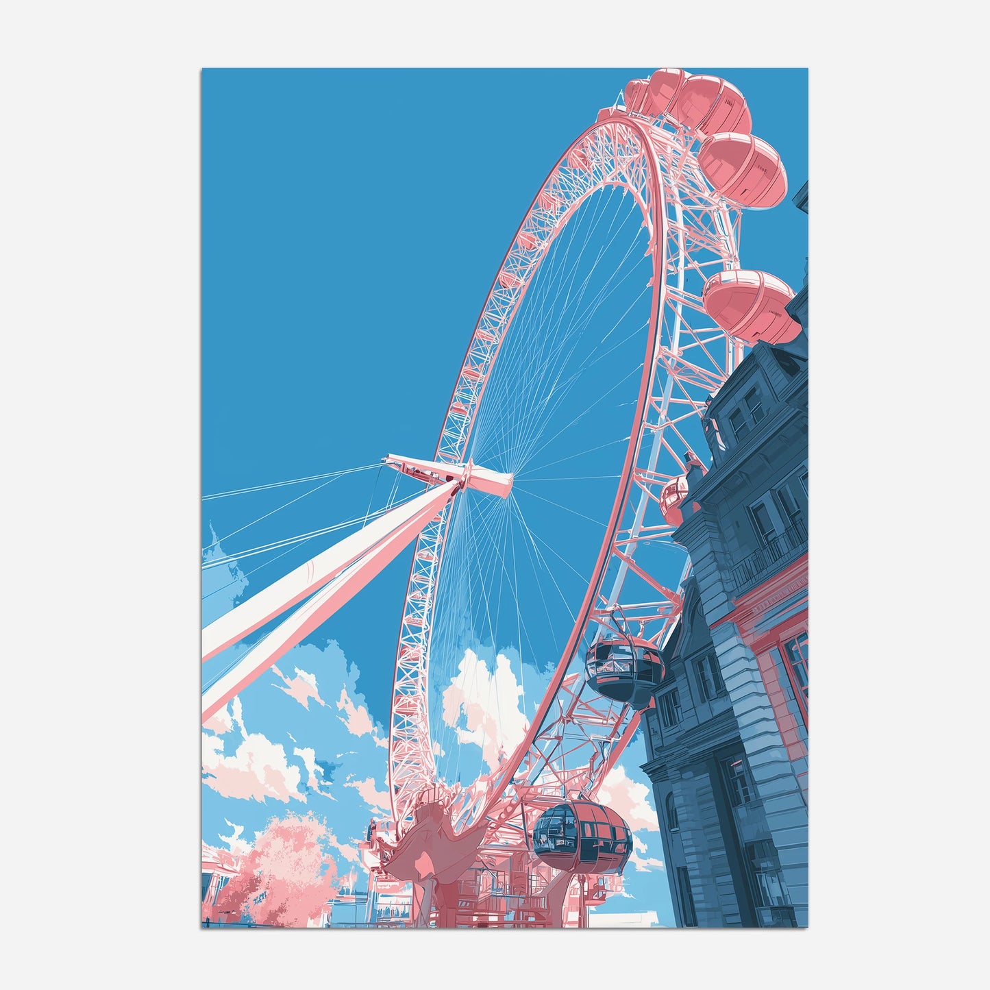 The London Eye London England Travel Poster