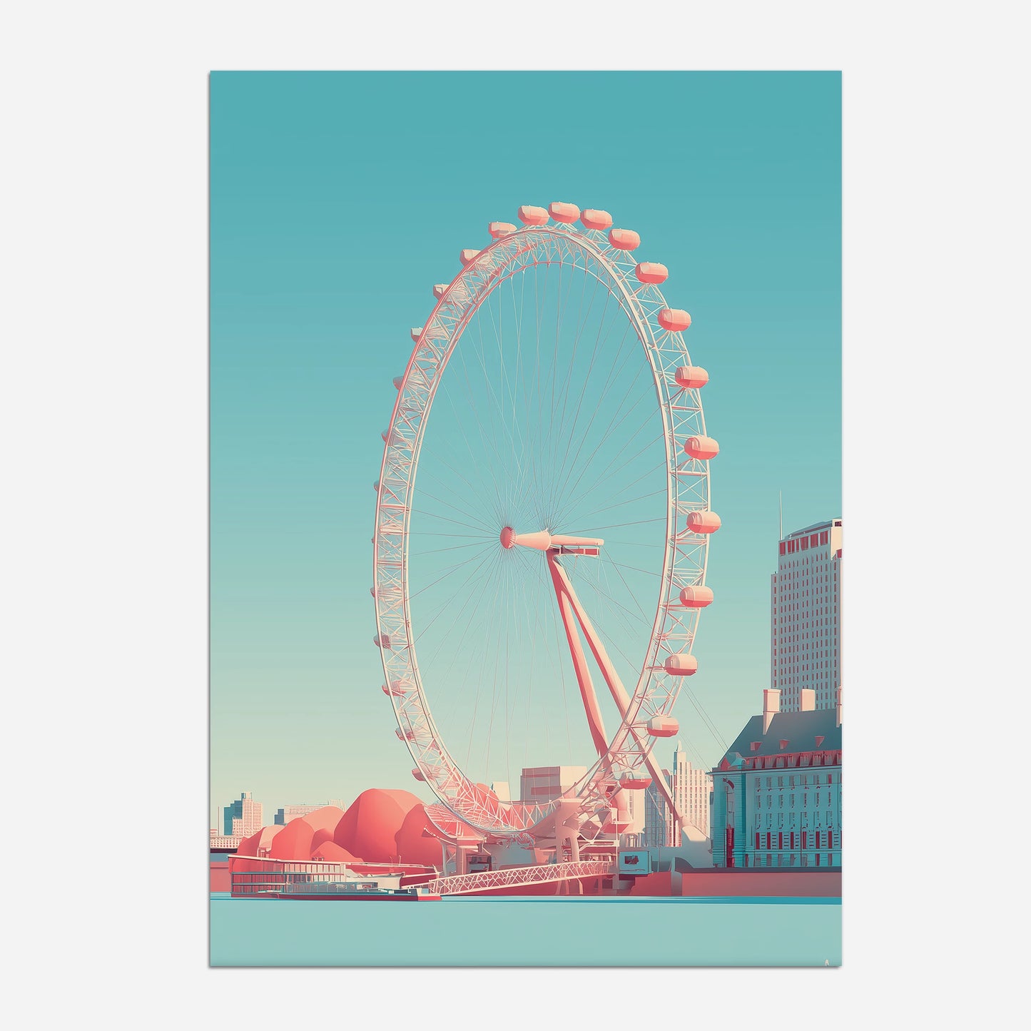 The London Eye London England Travel Poster