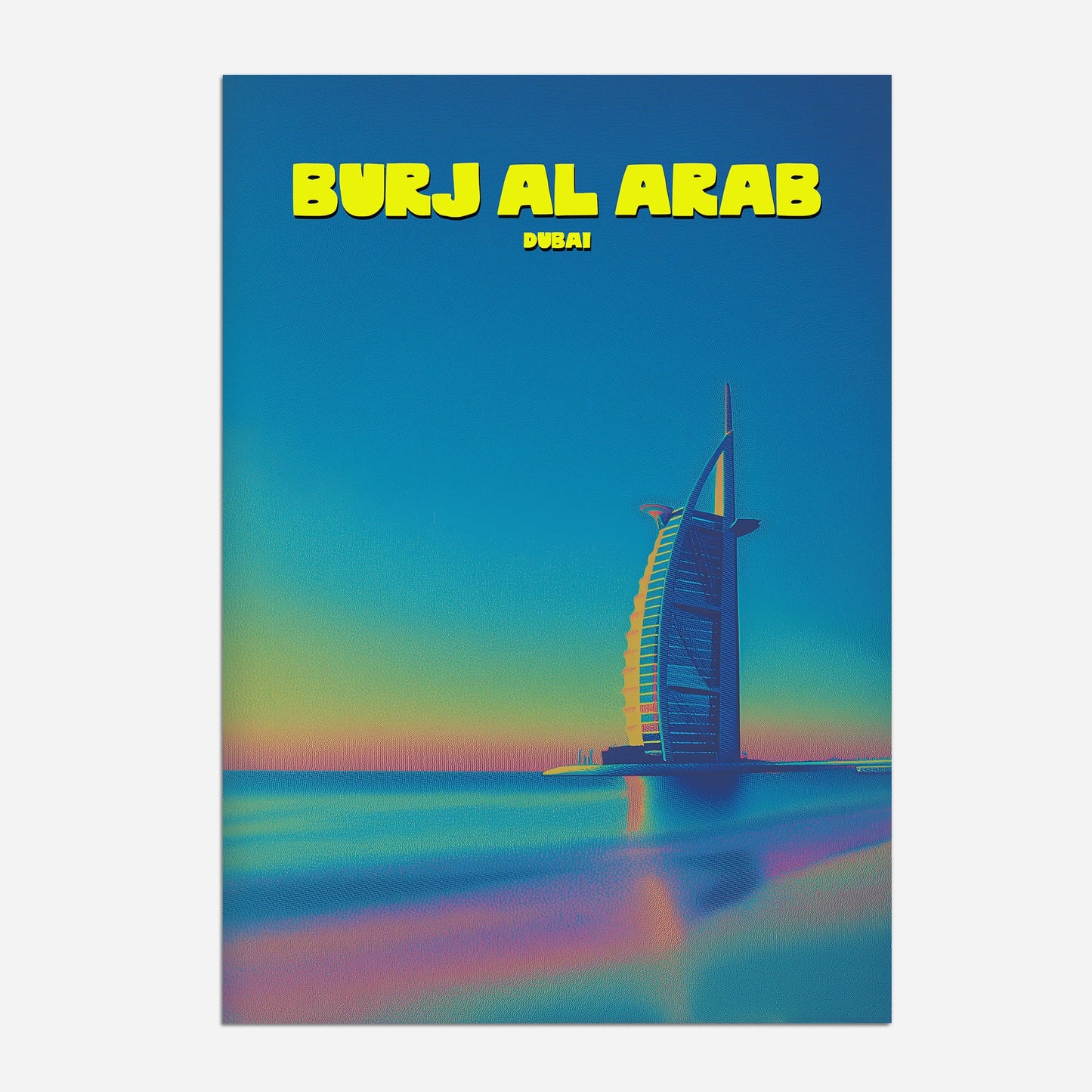Burj Al Arab Sunset Dubai UAE Asia Travel Poster