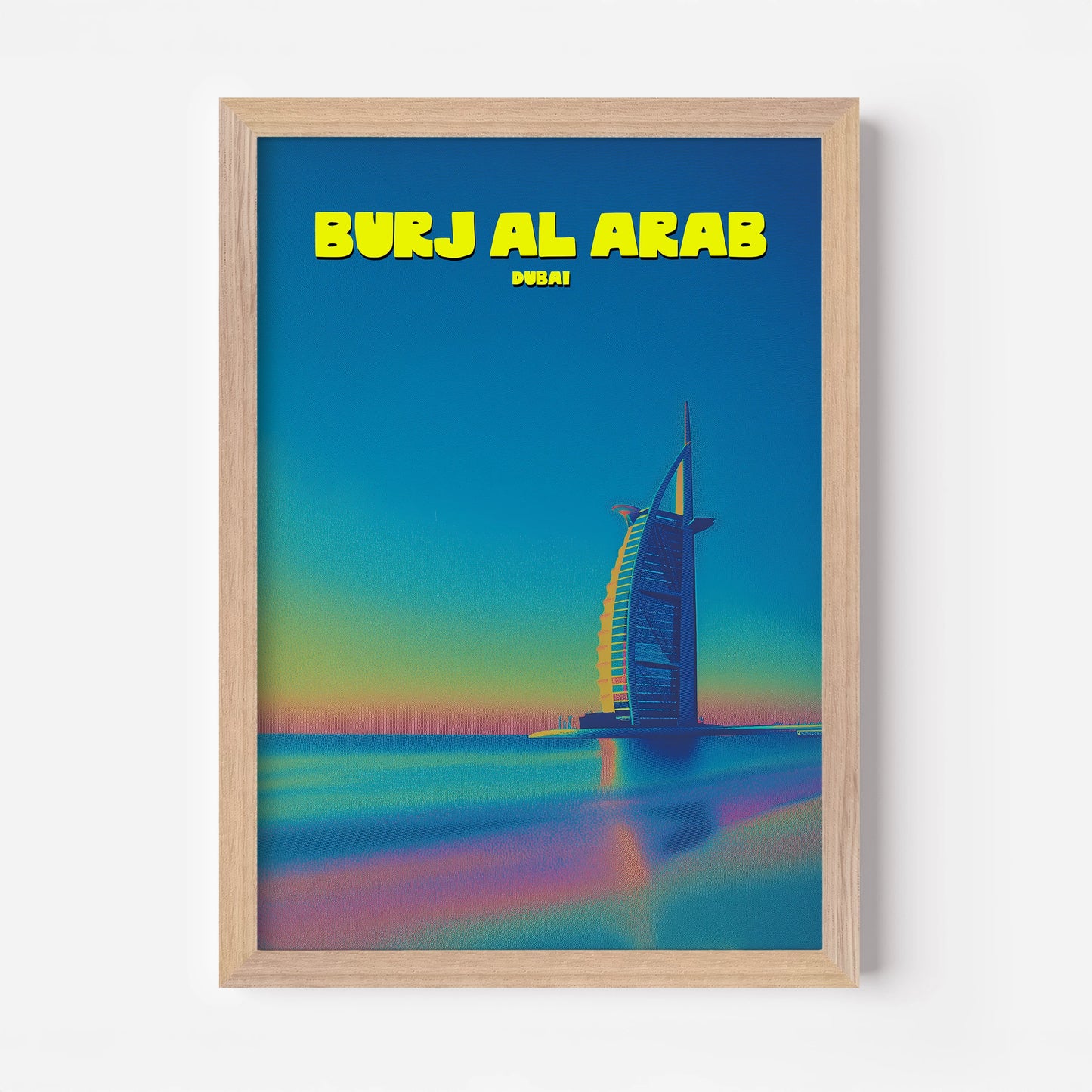 Burj Al Arab Sunset Dubai UAE Asia Travel Poster