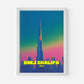 Burj Khalifa Skyline Dubai UAE Asia Travel Poster