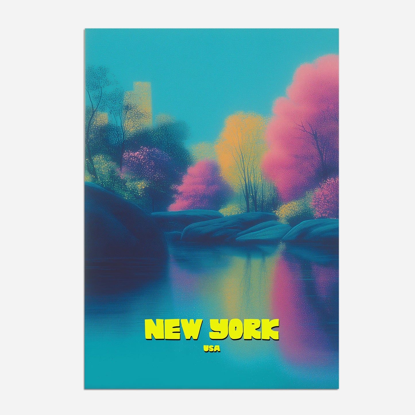 Central Park New York Manhattan America Travel Poster