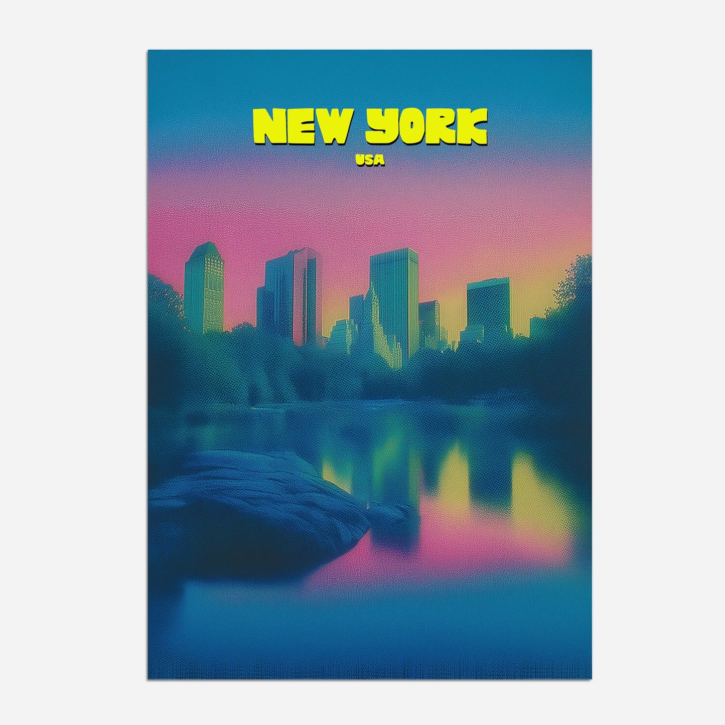 Central Park New York Manhattan America Travel Poster