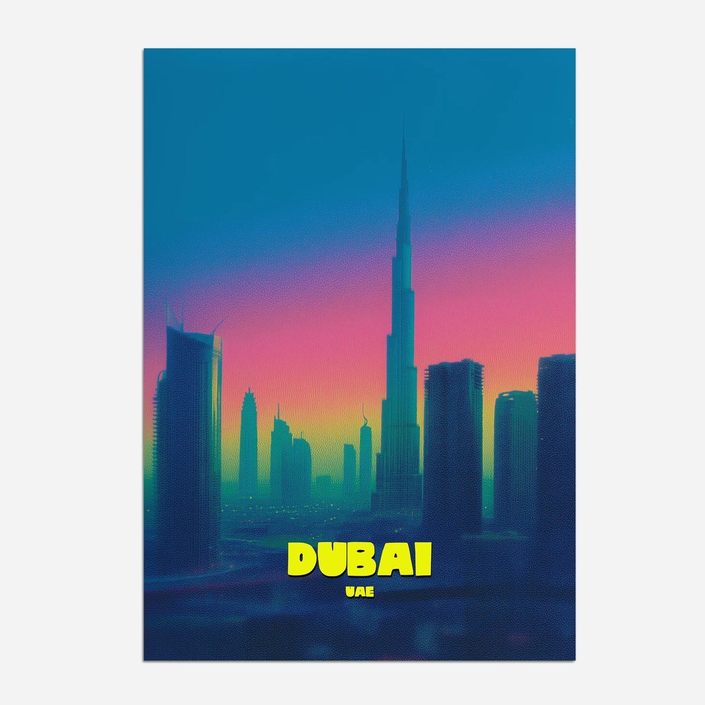 Dubai Skyline UAE Asia Travel Poster