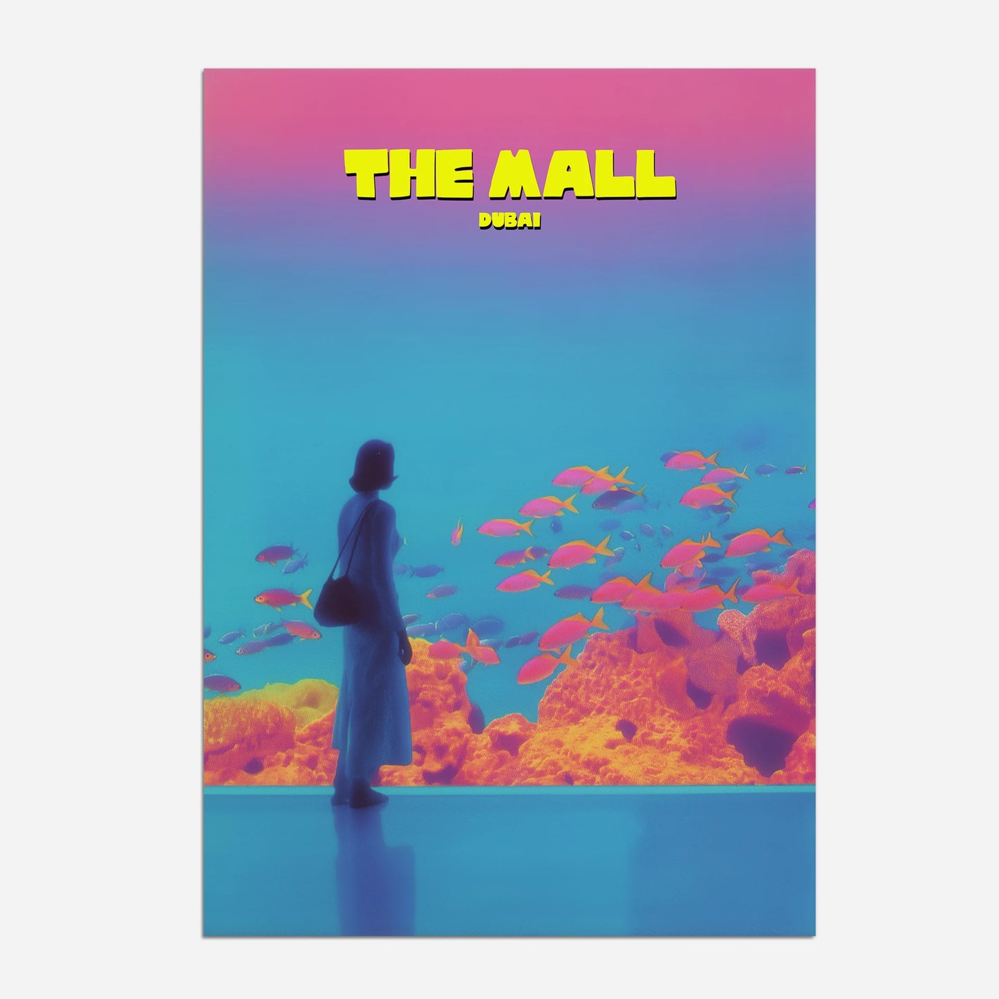 Mall Aquarium Dubai UAE Asia Travel Poster