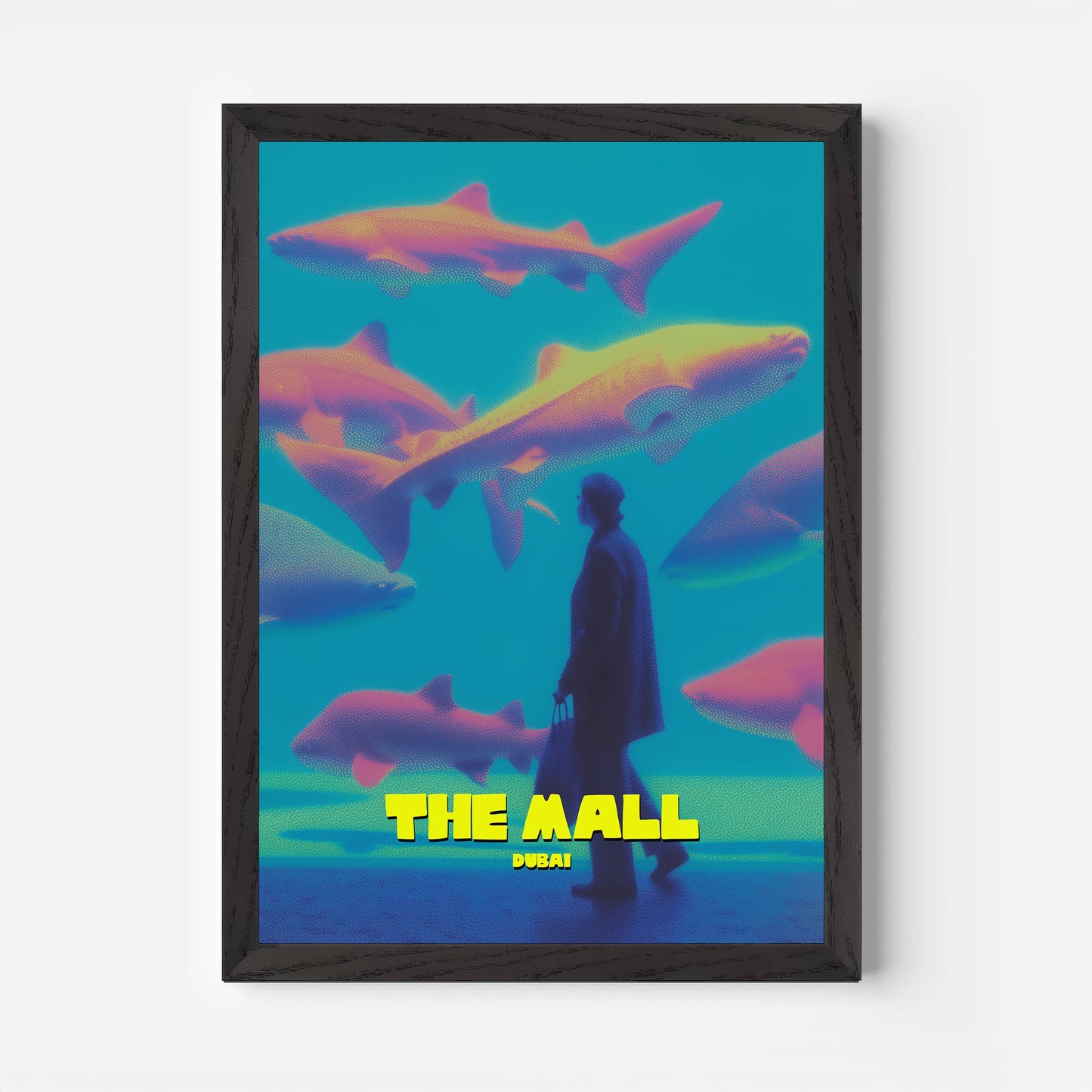 Mall Aquarium Dubai UAE Asia Travel Poster