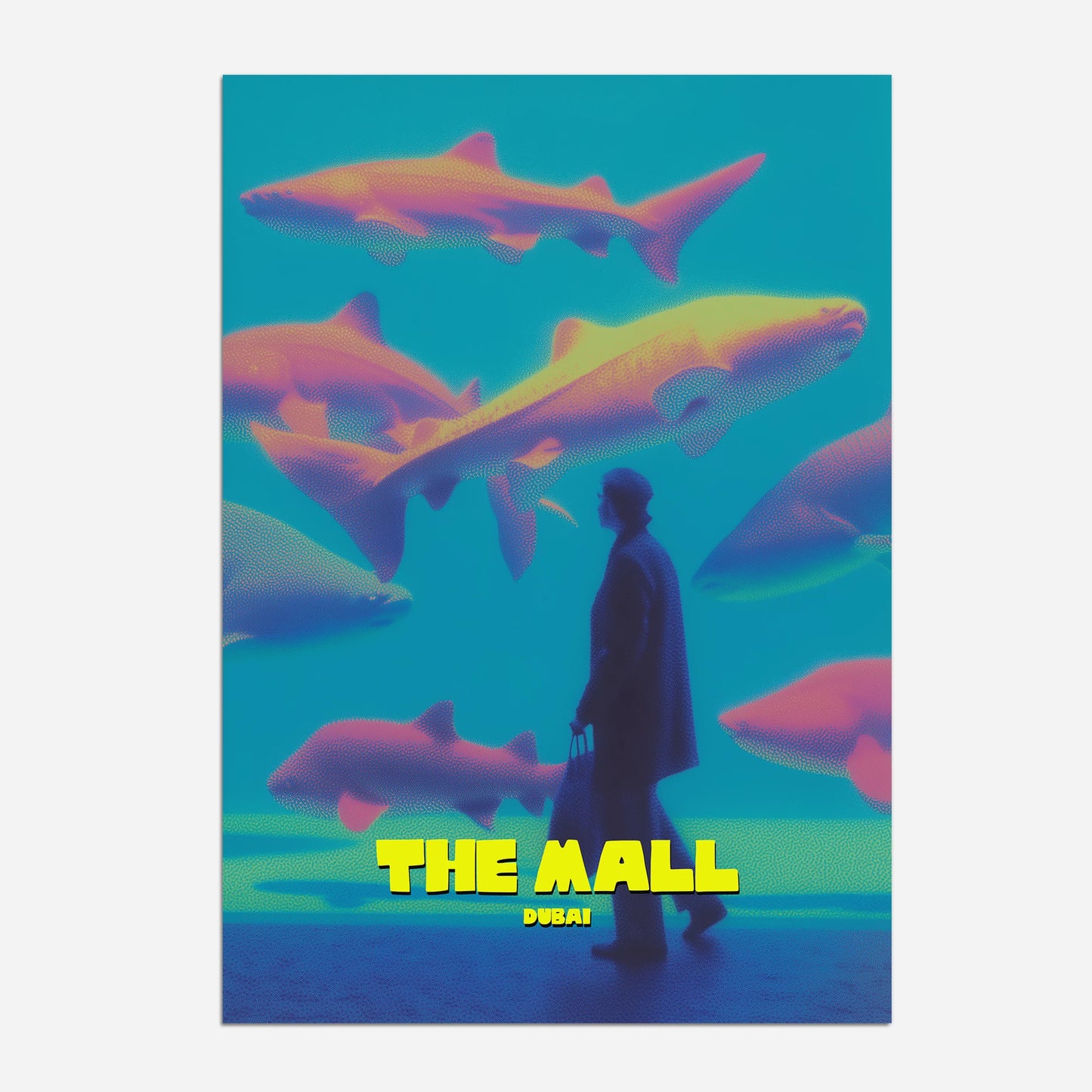Mall Aquarium Dubai UAE Asia Travel Poster