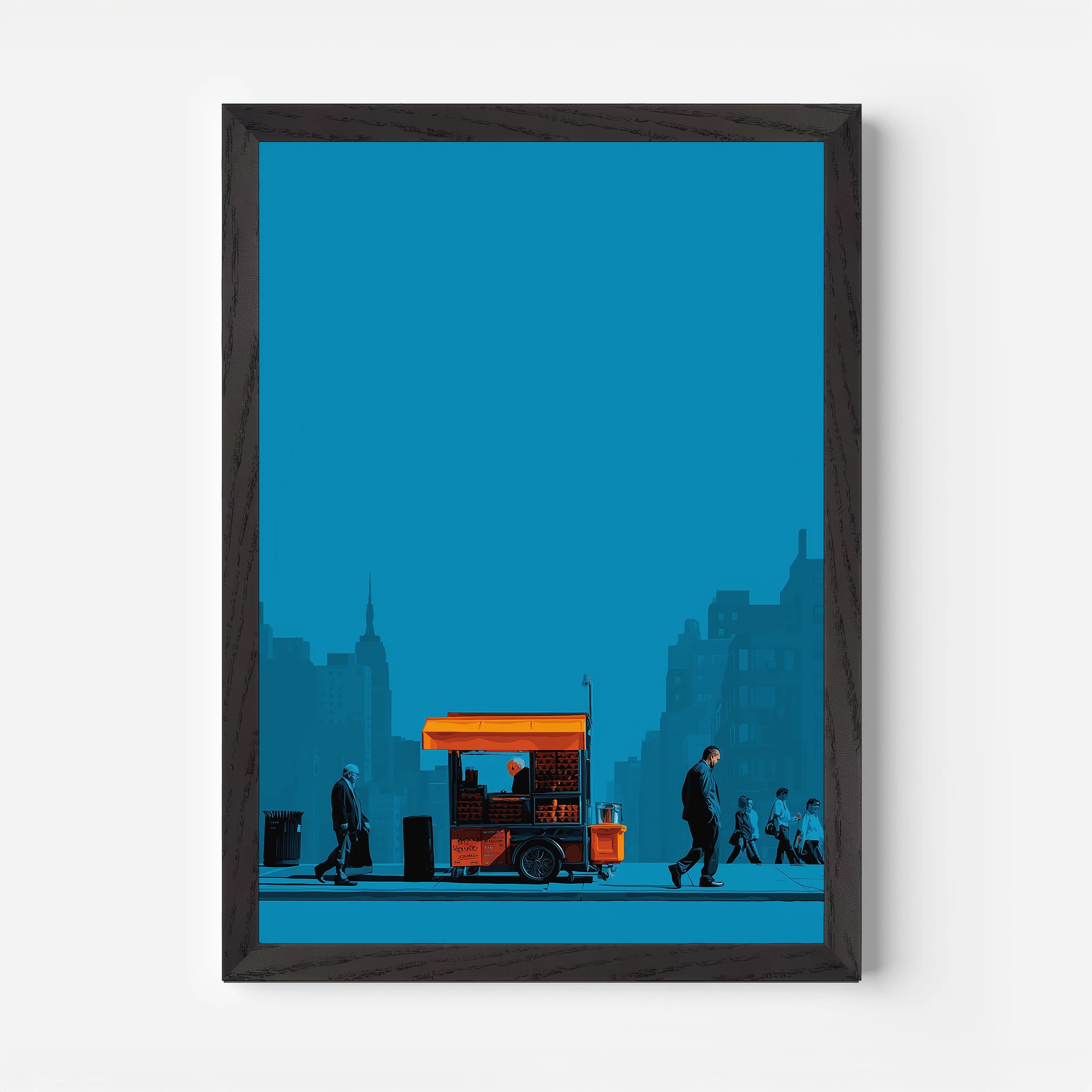 Food Cart Street Vendor New York America Travel Poster