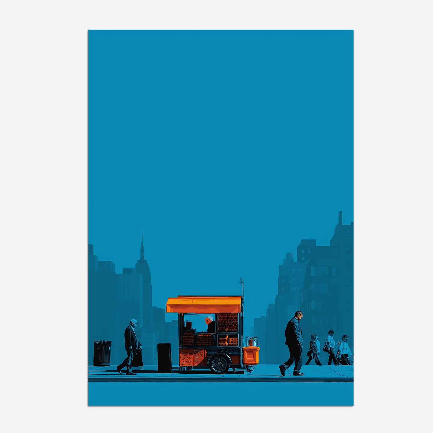Food Cart Street Vendor New York America Travel Poster