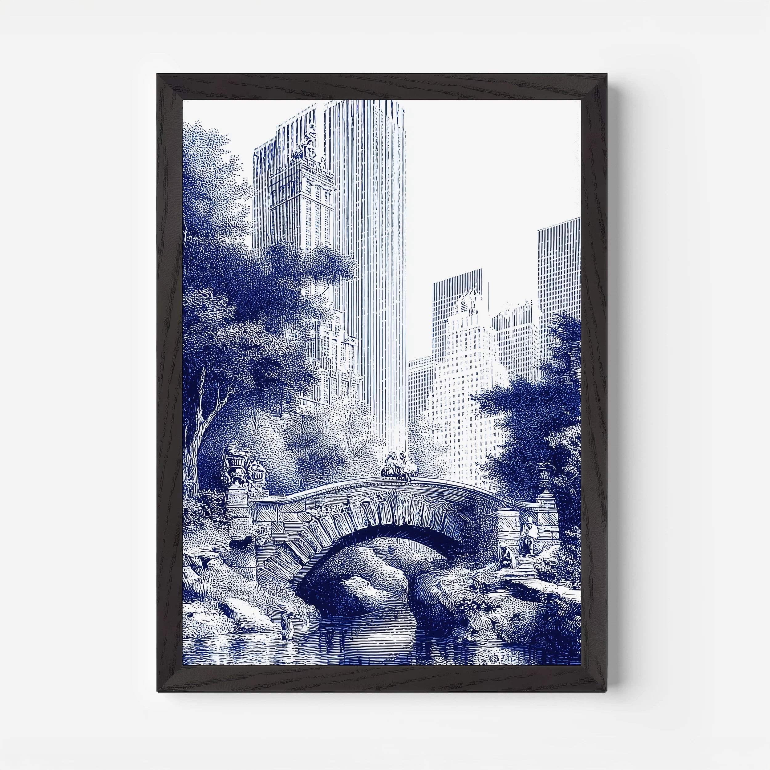 Central Park Bridge New York America Travel Poster