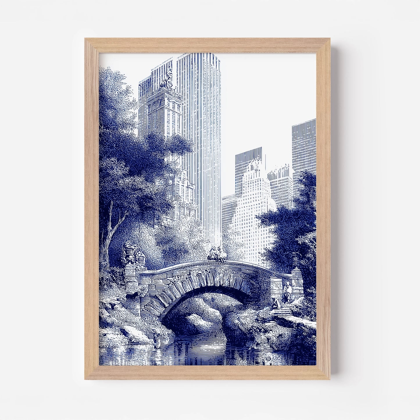 Central Park Bridge New York America Travel Poster