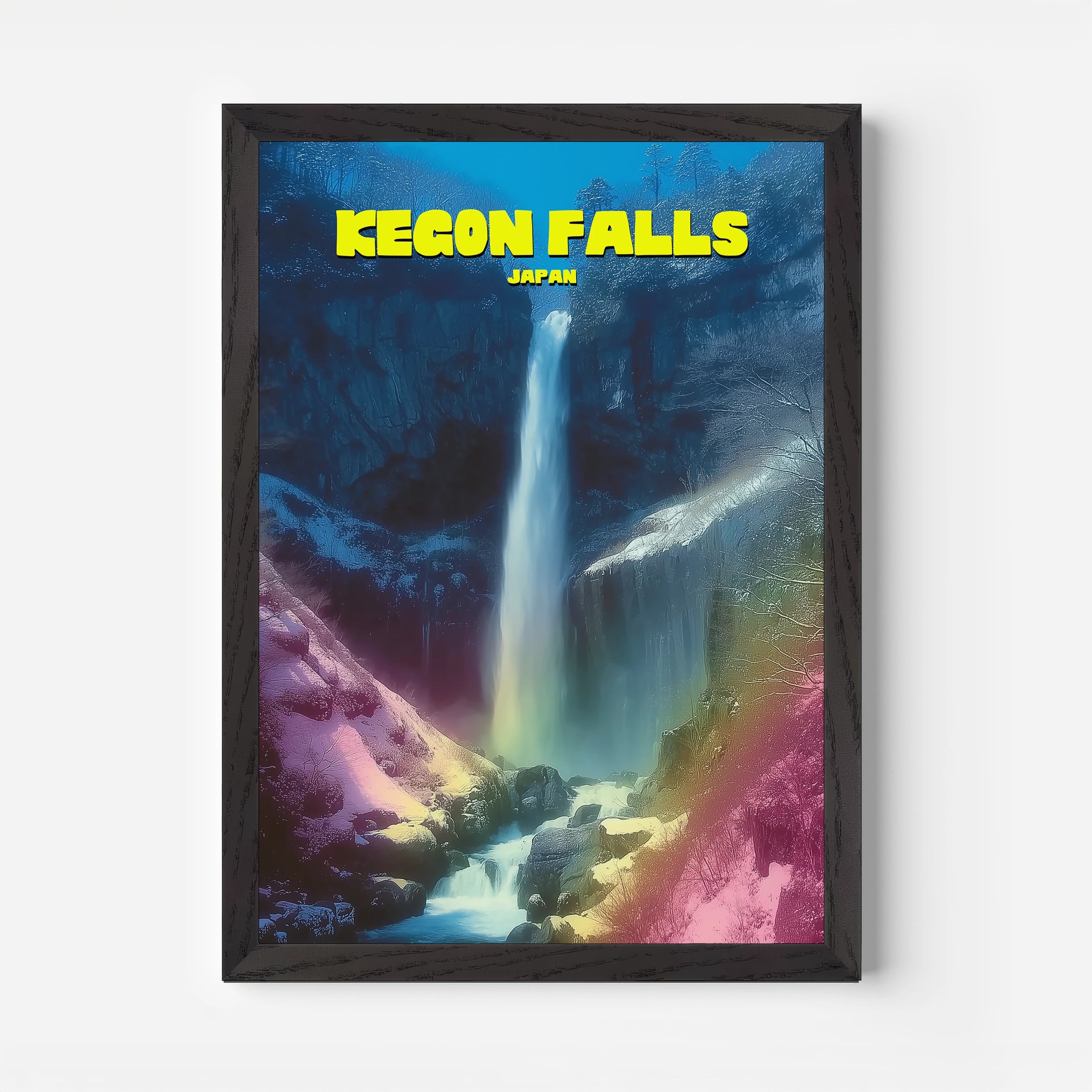 Kegon Falls Japan Asia Travel Poster