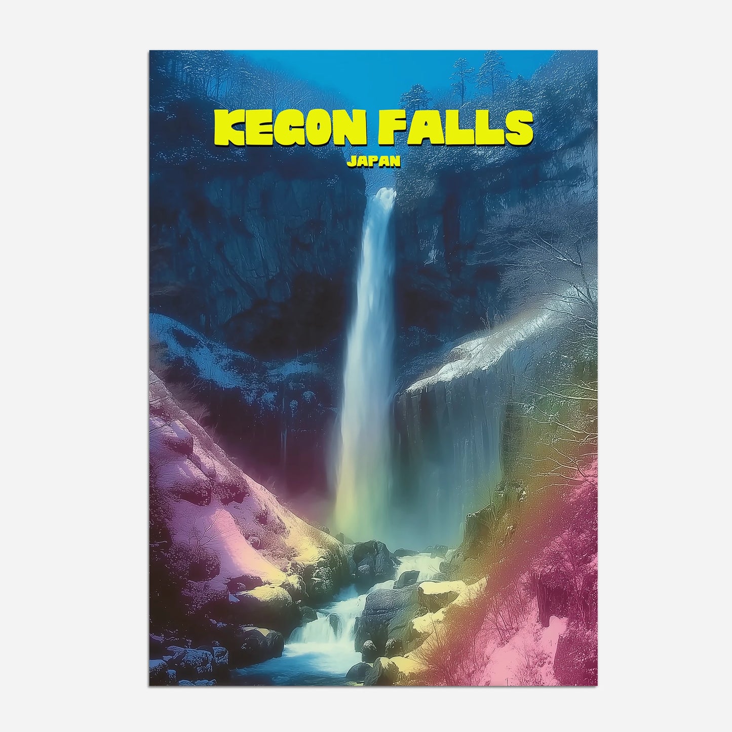 Kegon Falls Japan Asia Travel Poster