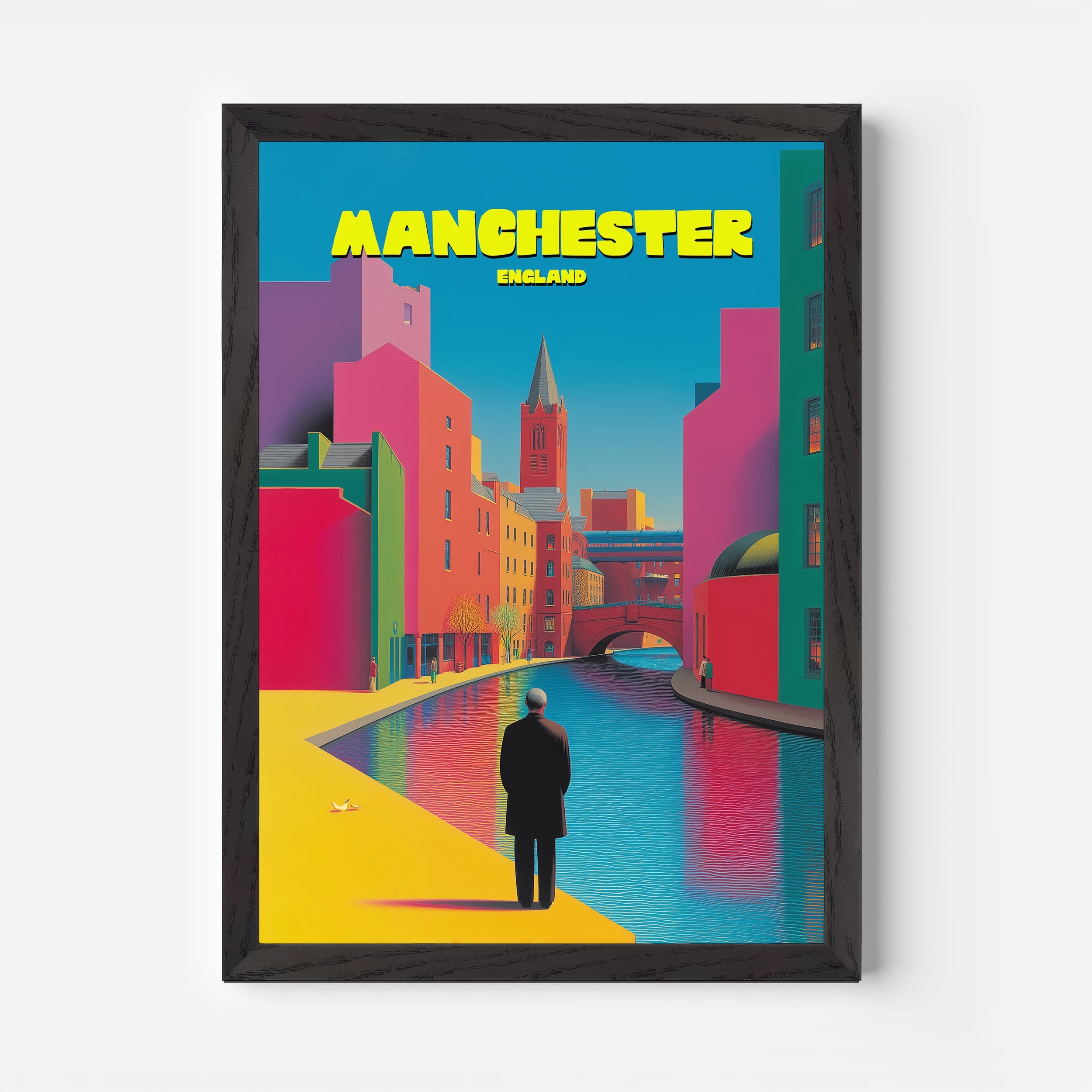 Manchester Canal England Travel Poster