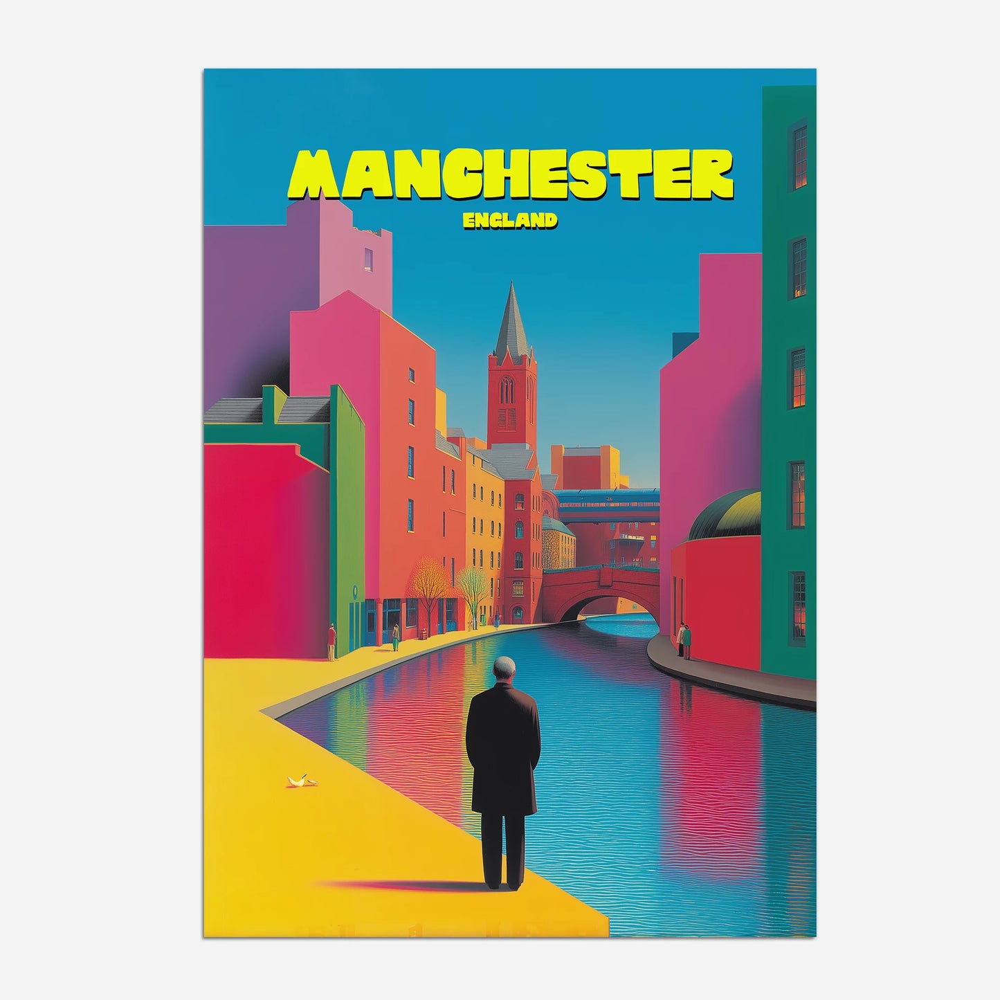 Manchester Canal England Travel Poster