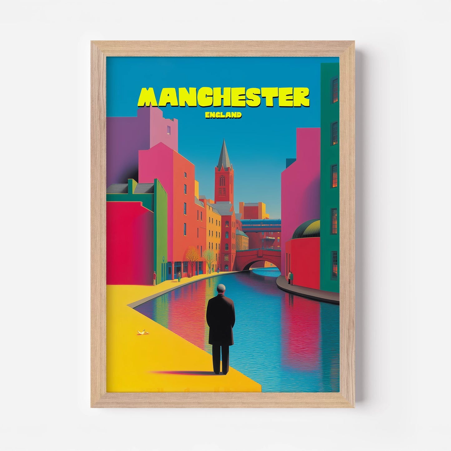 Manchester Canal England Travel Poster